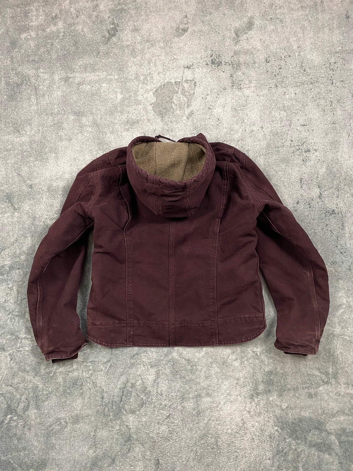 Carhartt Sierra Jacket WJ141 – Vintage – Burgundy – Fleece Lined – Boxy Fit – Women’s Size M
