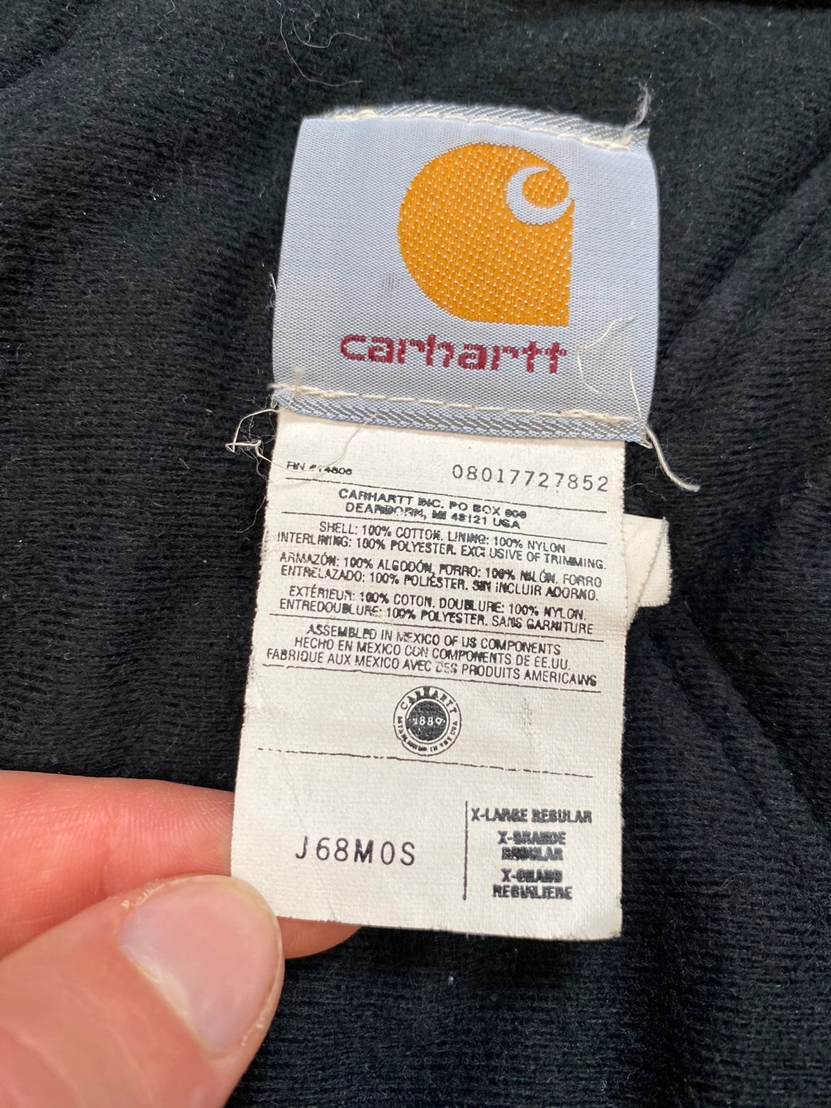 Carhartt Vintage Active Jacket J68 MOS Green Size XL