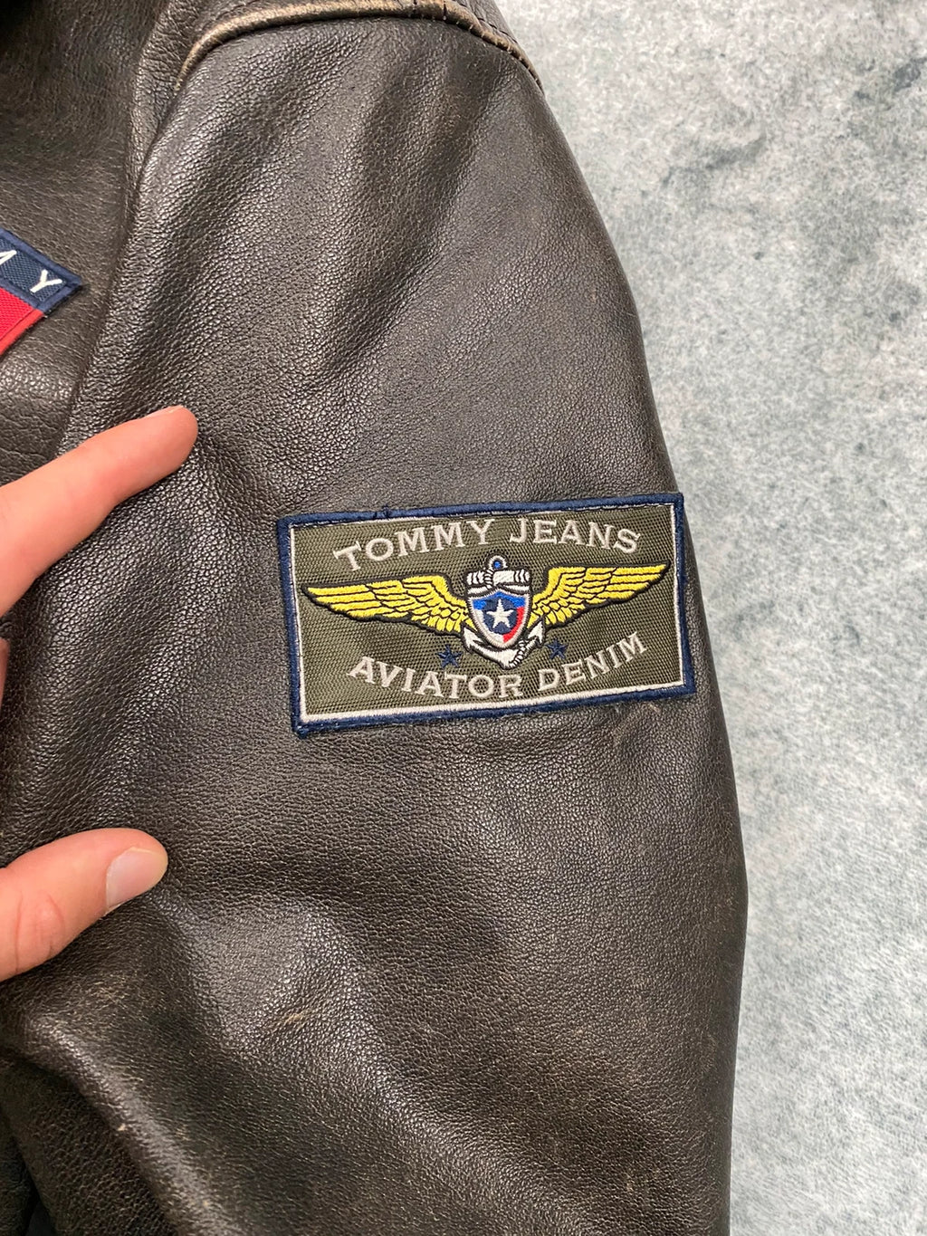 Tommy Hilfiger Aviator Genuine Leather Jacket Size XL