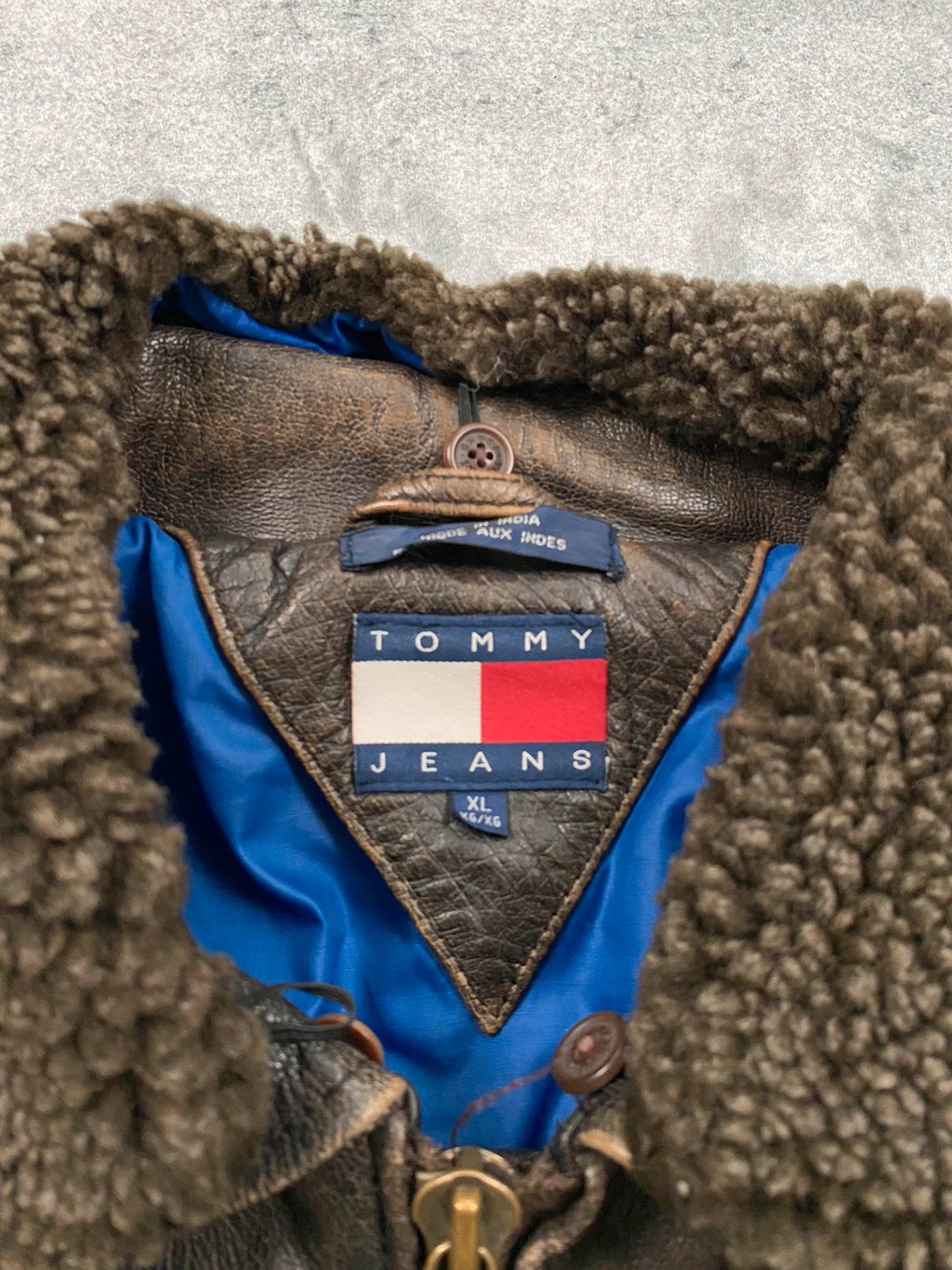 Tommy Hilfiger Aviator Genuine Leather Jacket Size XL