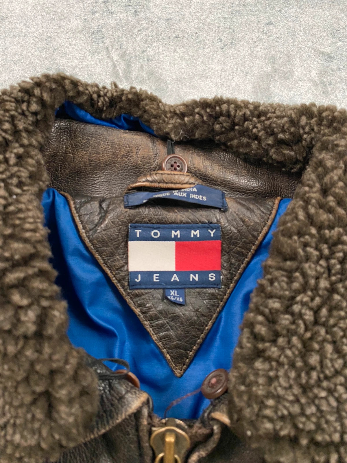 Tommy Hilfiger Aviator Genuine Leather Jacket Size XL