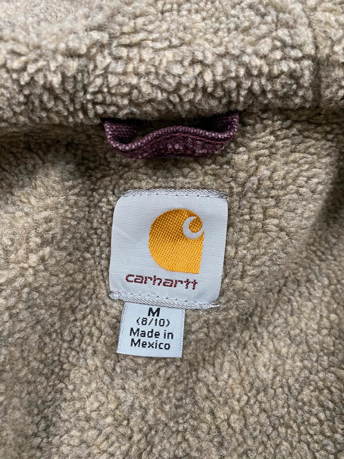 Carhartt Sierra Jacket WJ141 – Vintage – Burgundy – Fleece Lined – Boxy Fit – Women’s Size M