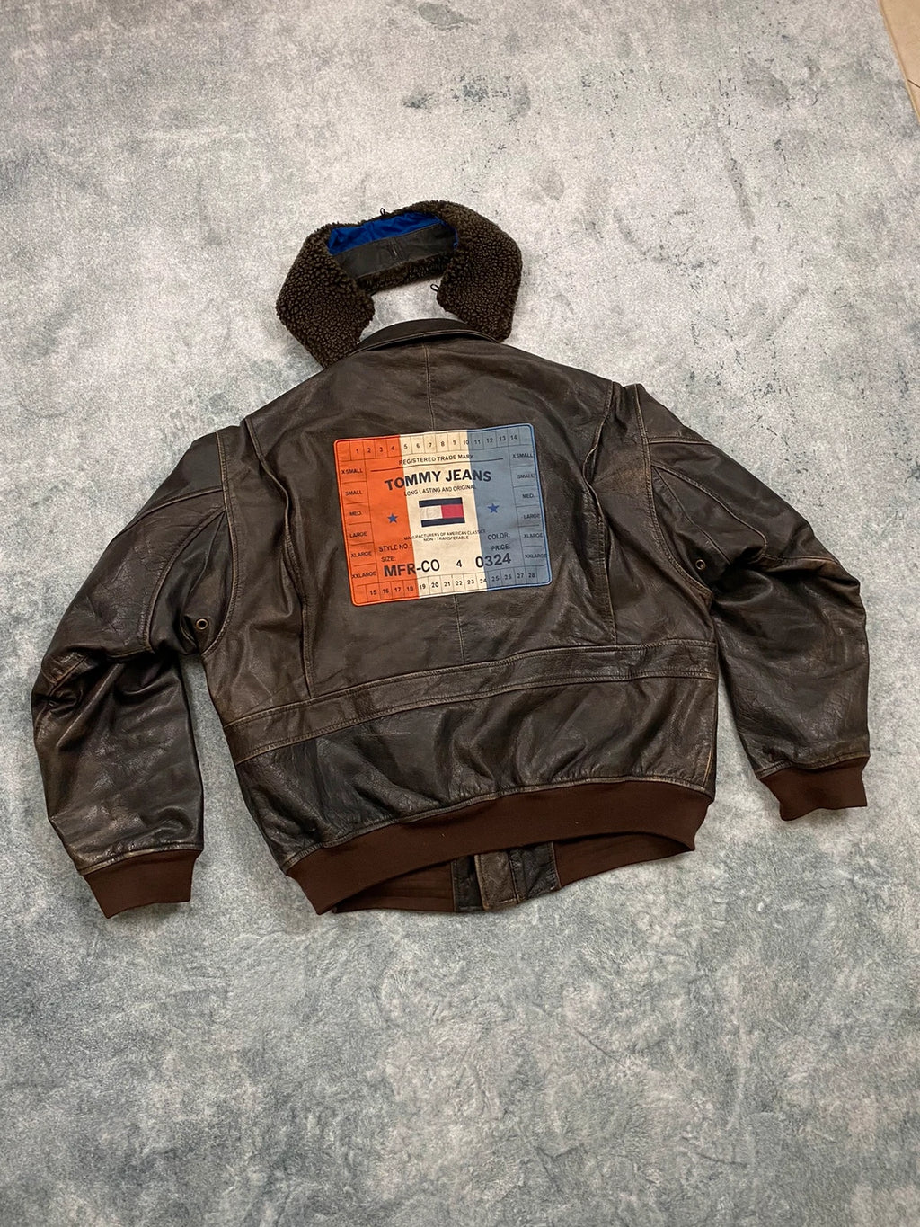 Tommy Hilfiger Aviator Genuine Leather Jacket Size XL