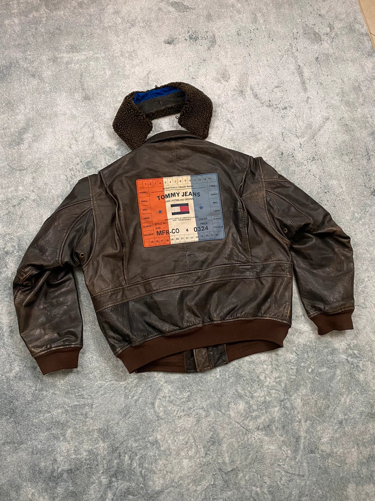 Tommy Hilfiger Aviator Genuine Leather Jacket Size XL