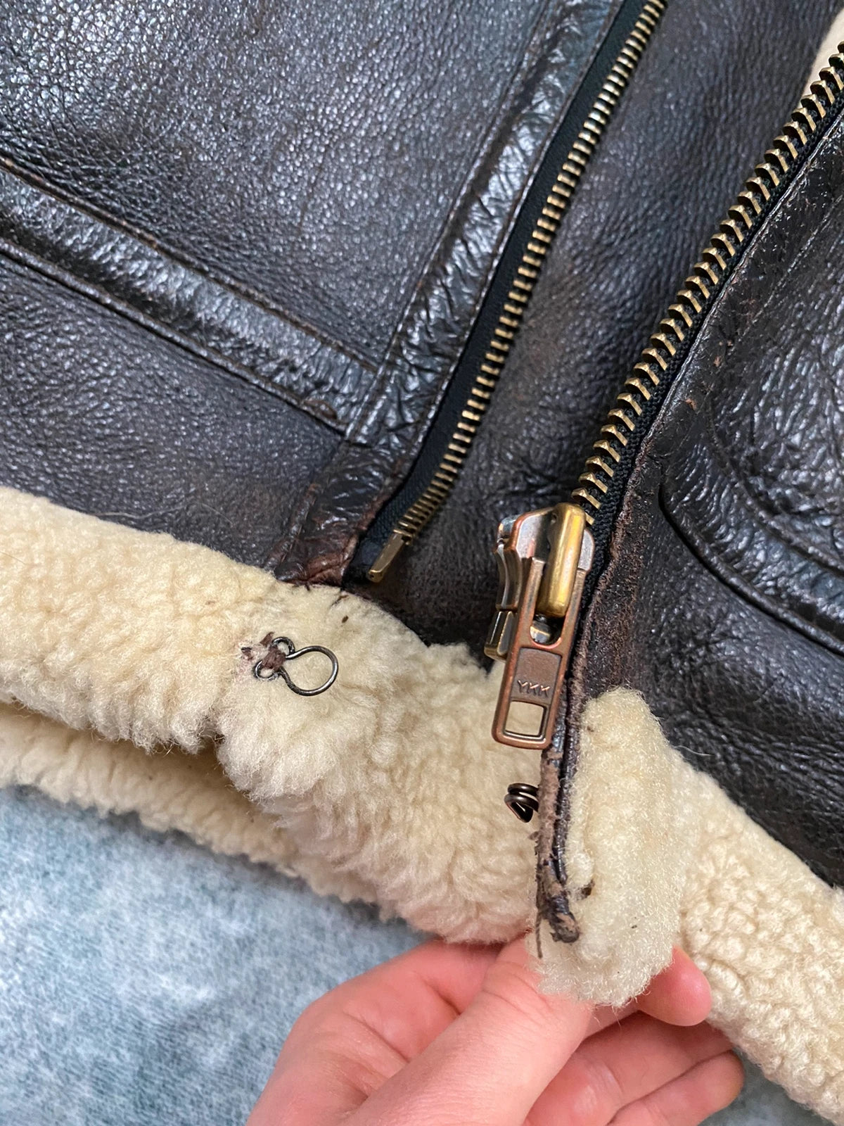 The Original Shearling vintage leather jacket Size L