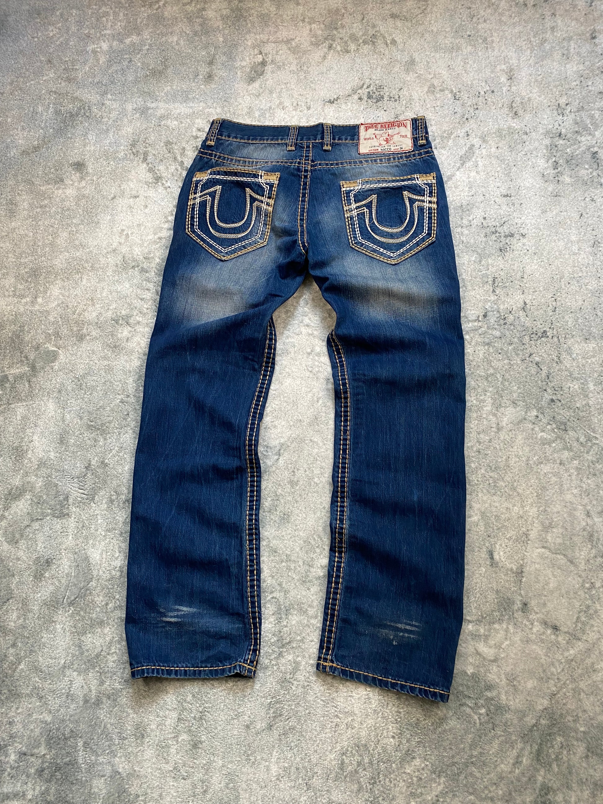True Religion USA Bootcut Jeans – Y2K Archive – Deep Blue Wash – Size 34