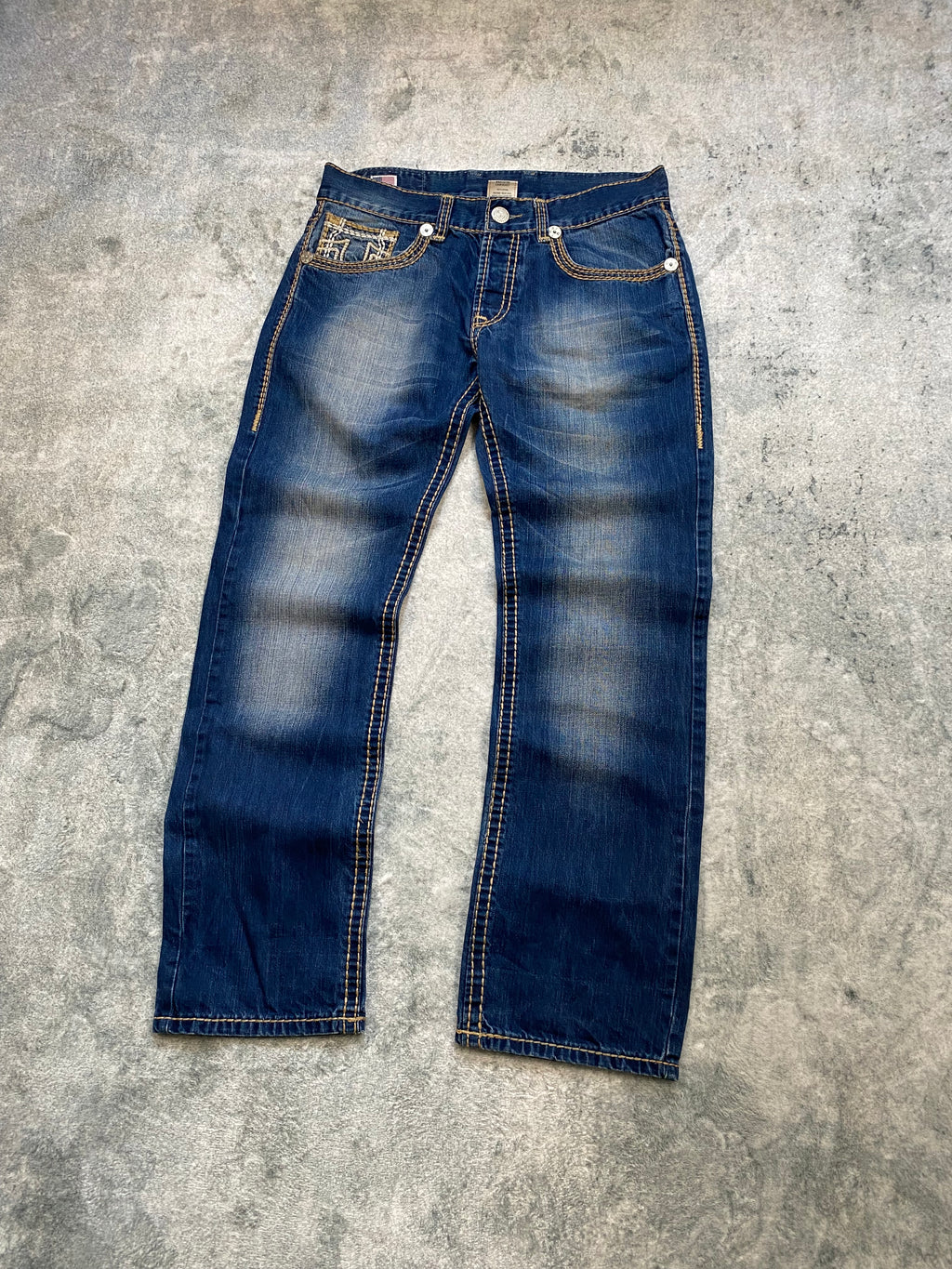 True Religion USA Bootcut Jeans – Y2K Archive – Deep Blue Wash – Size 34
