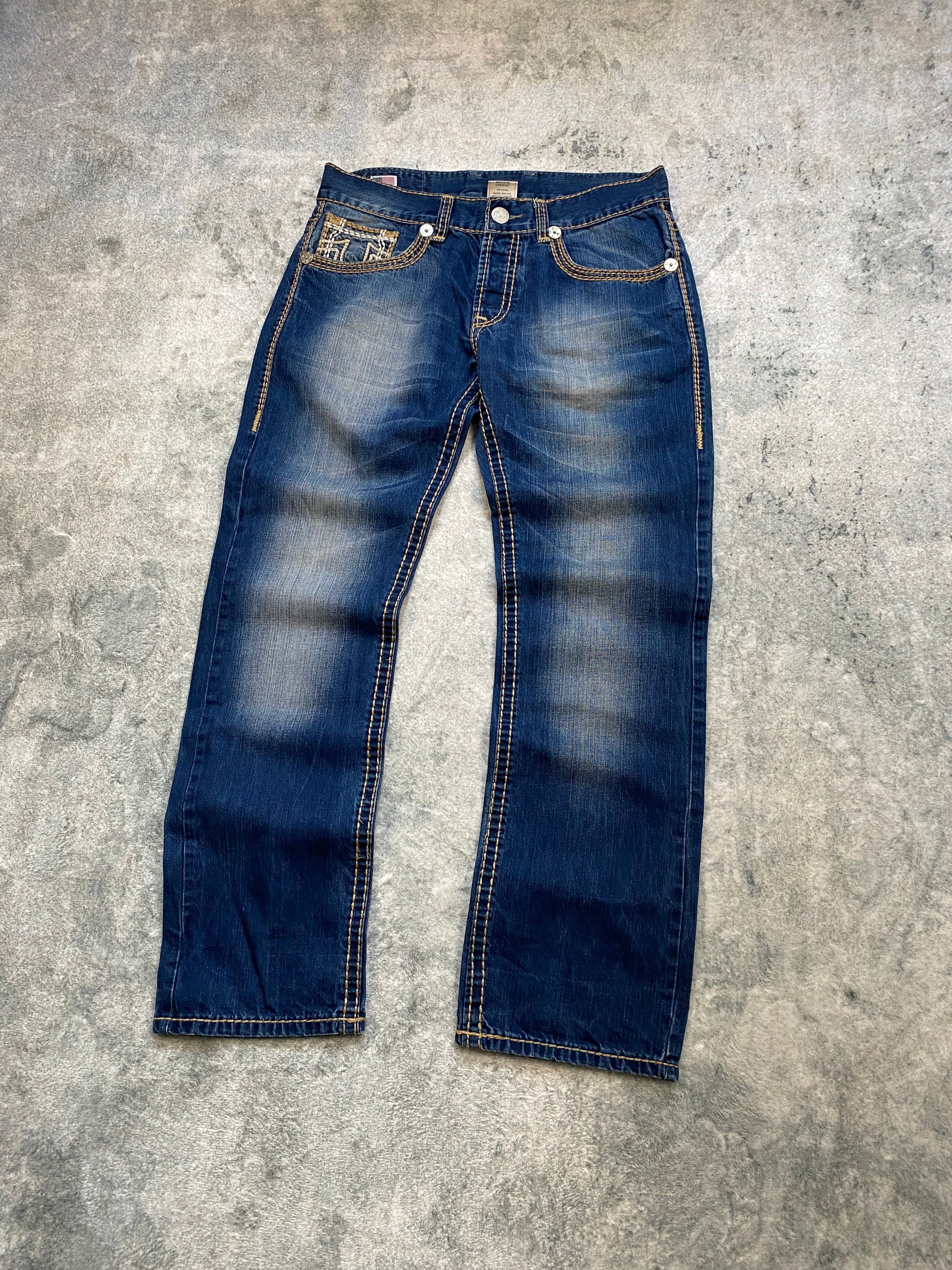 True Religion USA Bootcut Jeans – Y2K Archive – Deep Blue Wash – Size 34