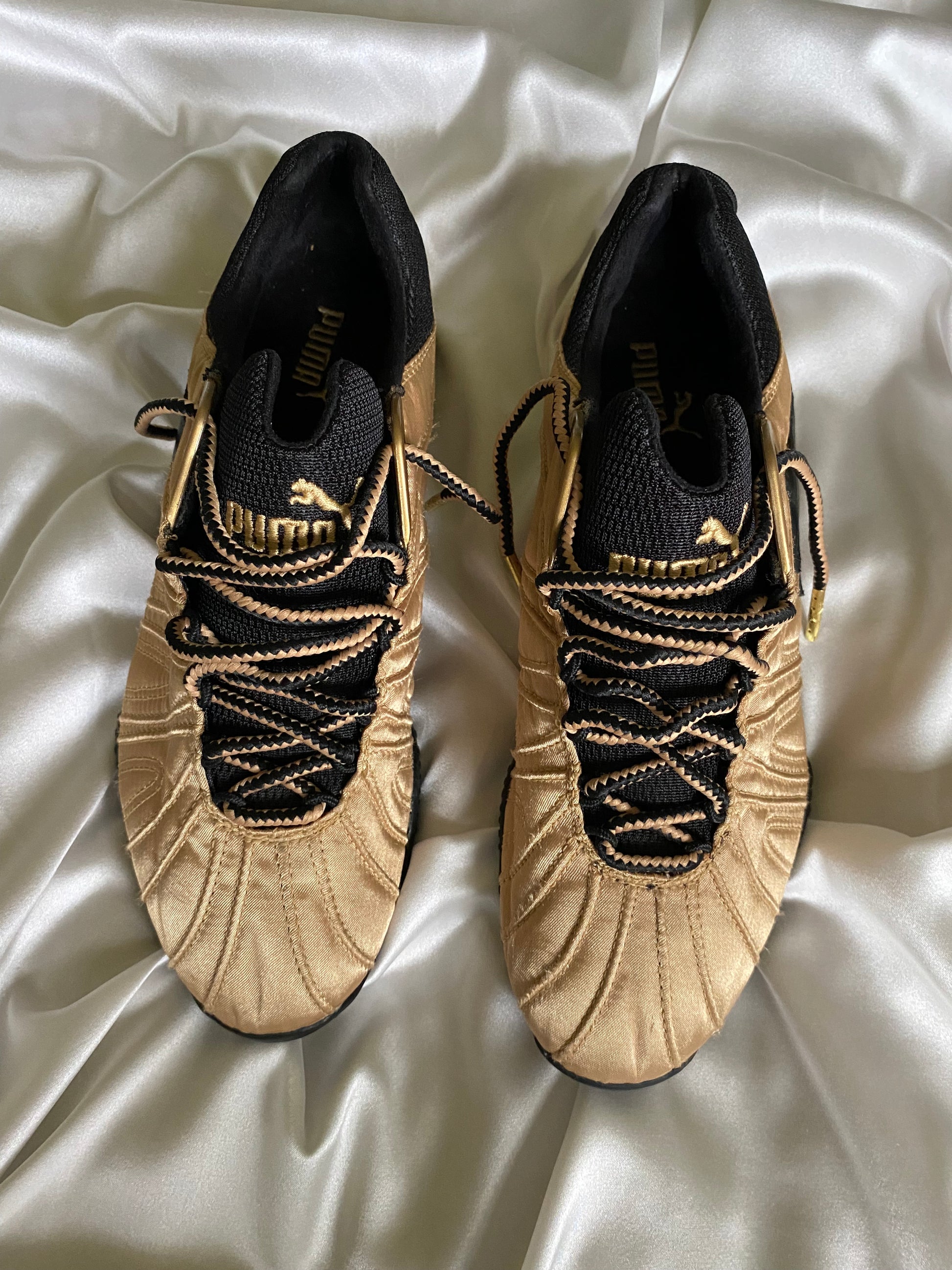 Golden Quilted PUMA speedcat – Size EU 38 – New Without Tags