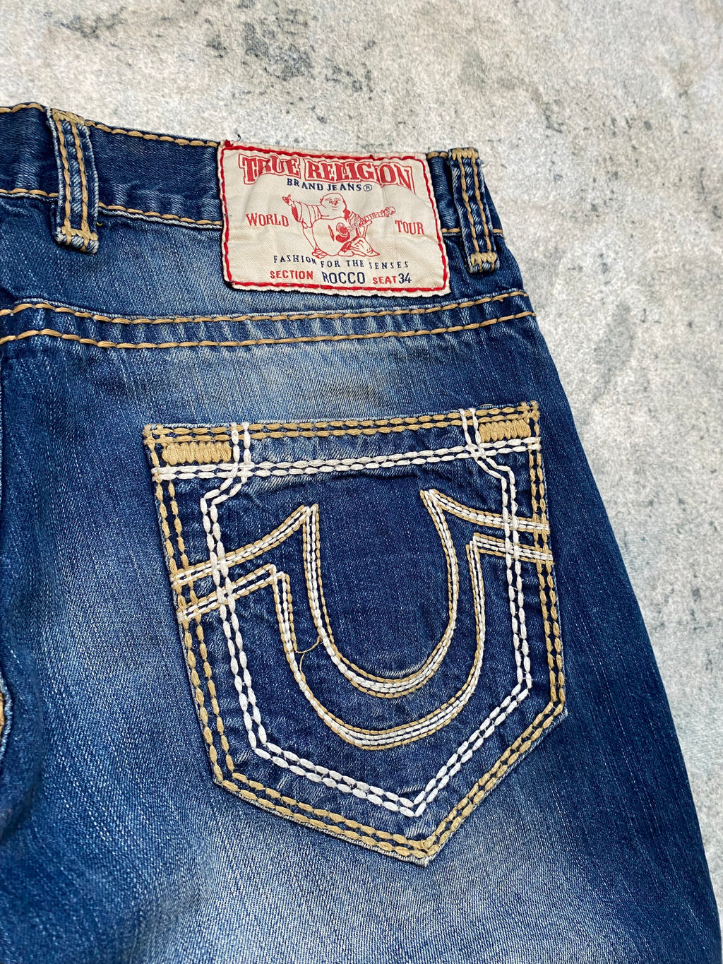 True Religion USA Bootcut Jeans – Y2K Archive – Deep Blue Wash – Size 34