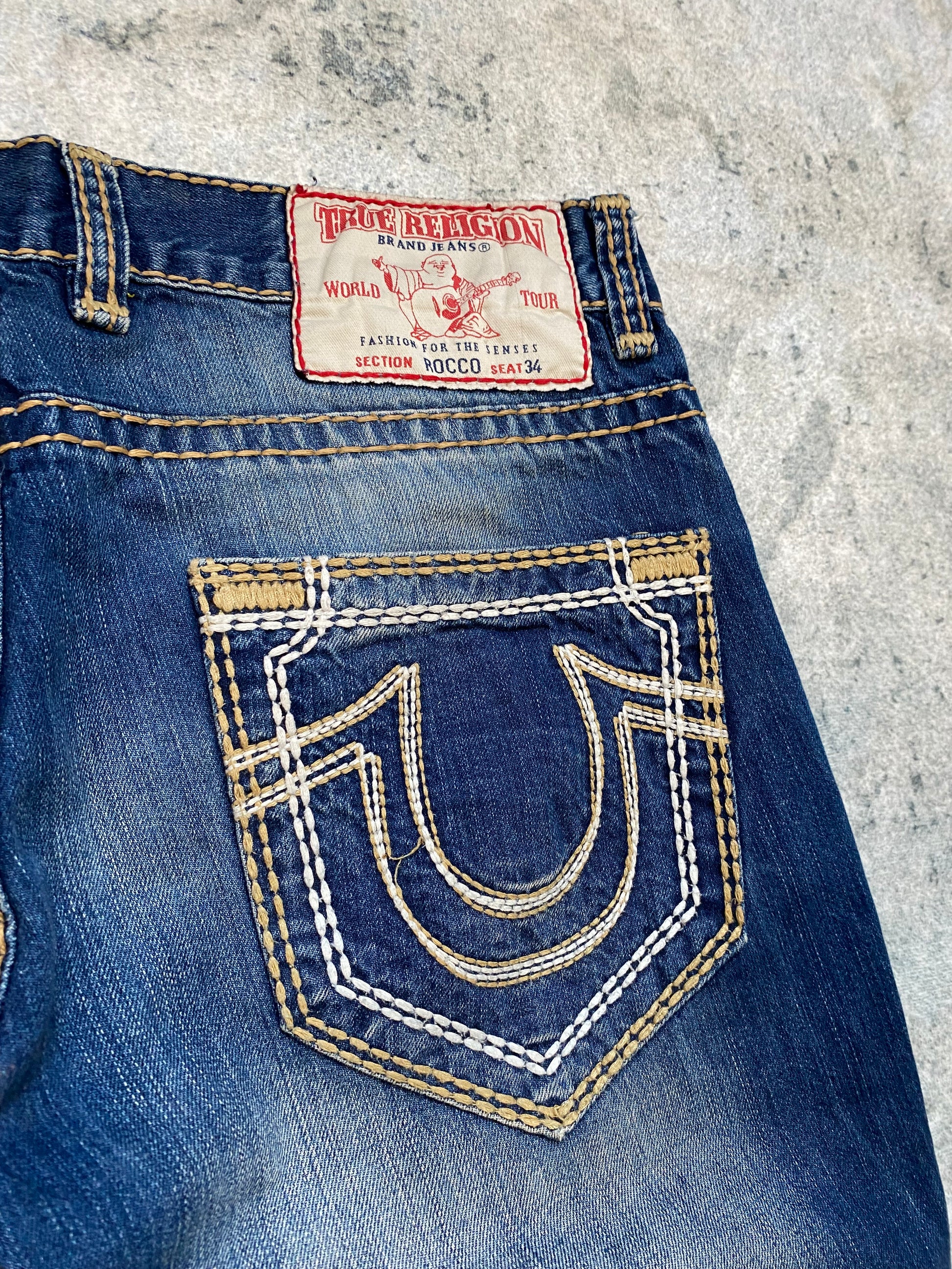 True Religion USA Bootcut Jeans – Y2K Archive – Deep Blue Wash – Size 34
