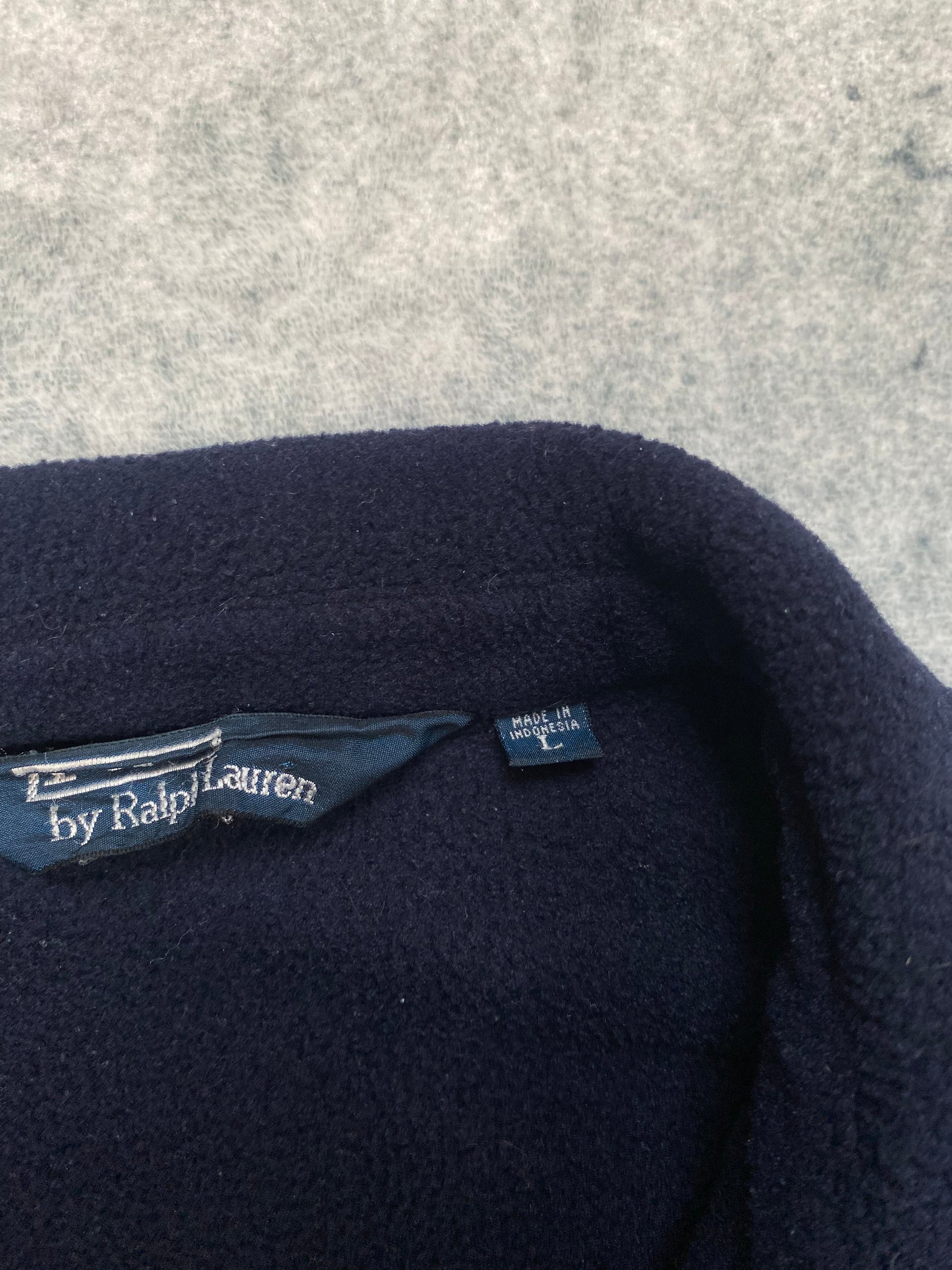 Polo Ralph Lauren Vintage Fleece Harrington Jacket Navy Blue Size L