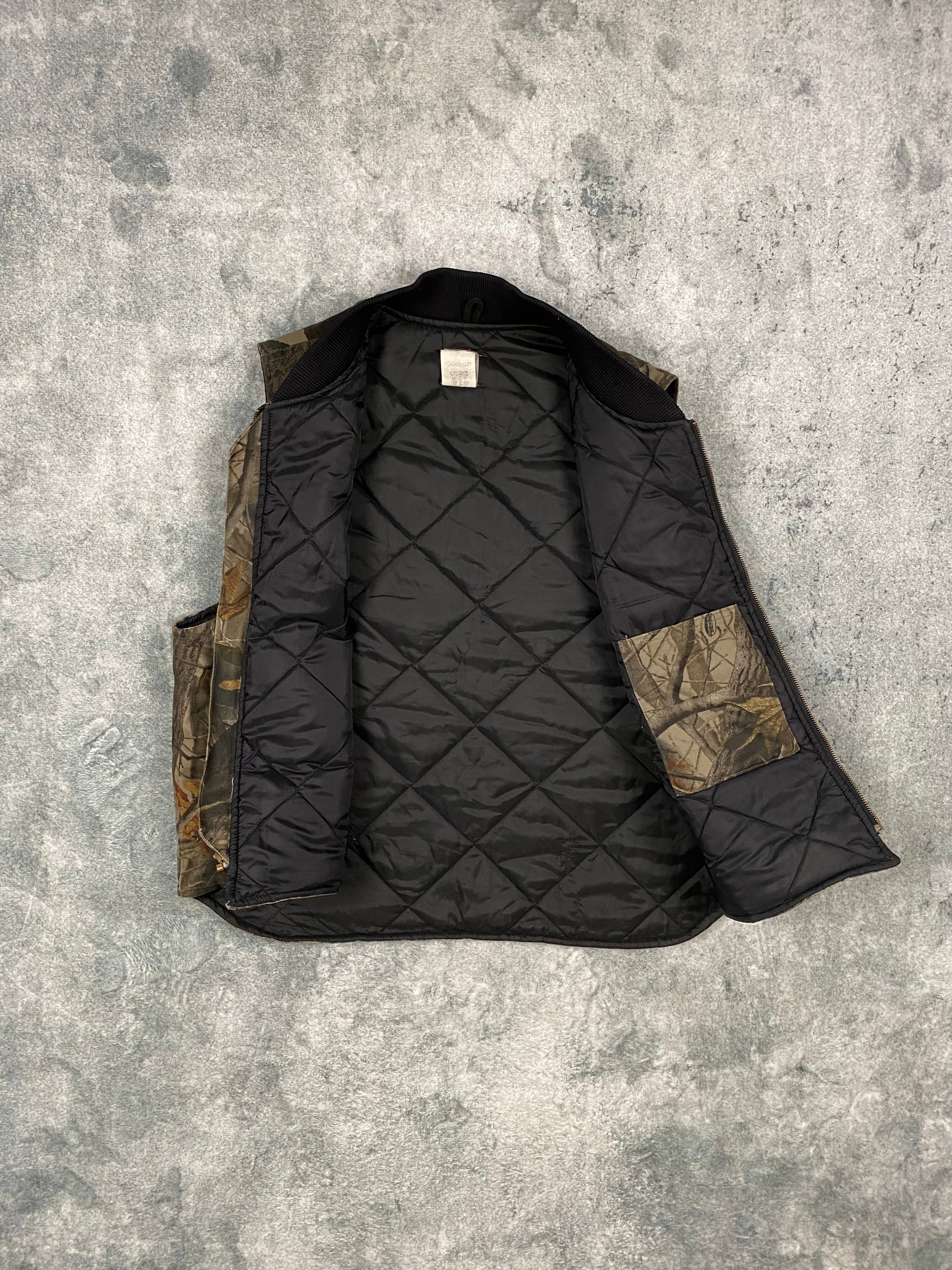 Carhartt x Realtree Camo Vest Vintage Quilted Lined Boxy Fit Size XL