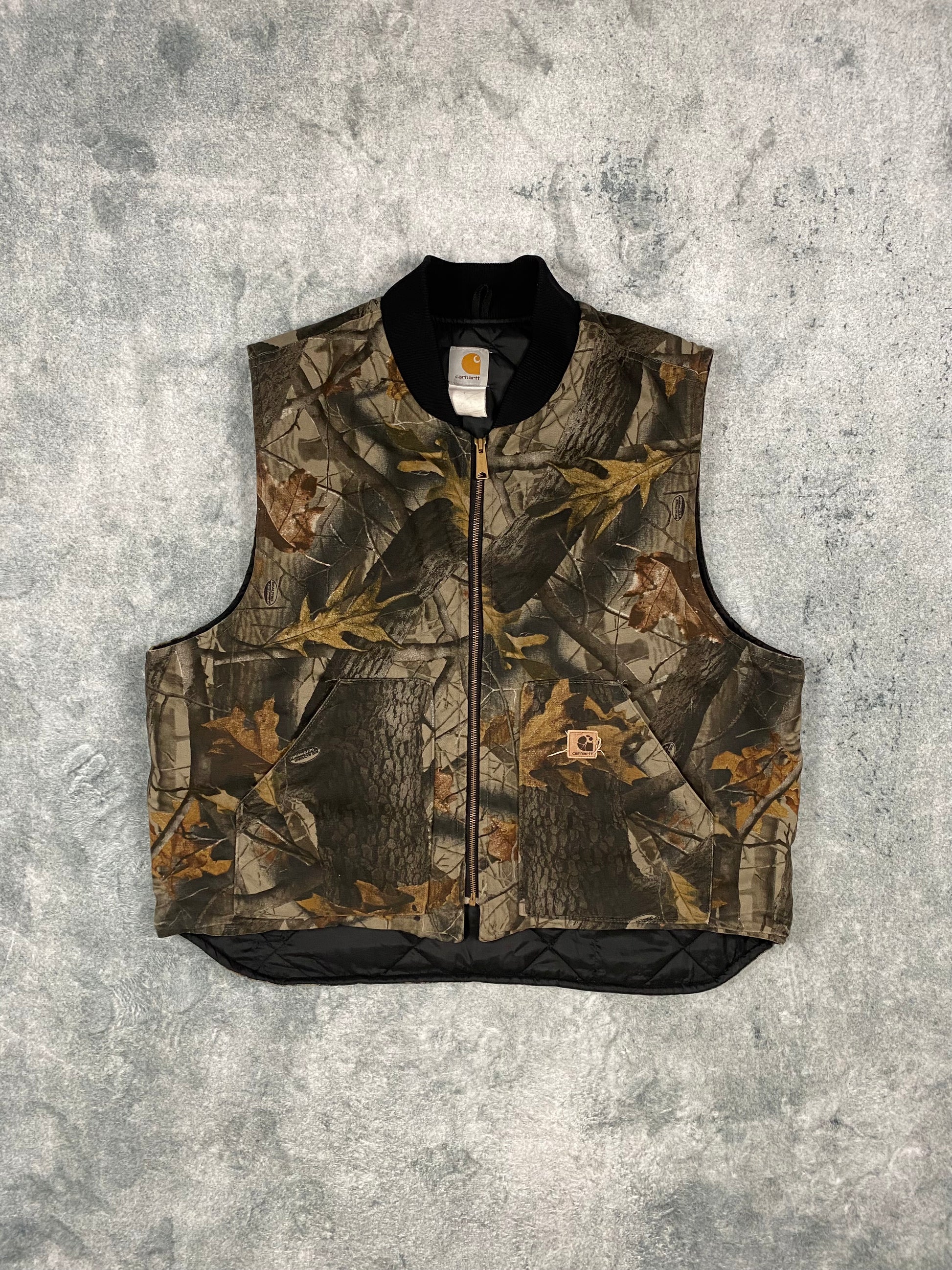 Carhartt x Realtree Camo Vest Vintage Quilted Lined Boxy Fit Size XL