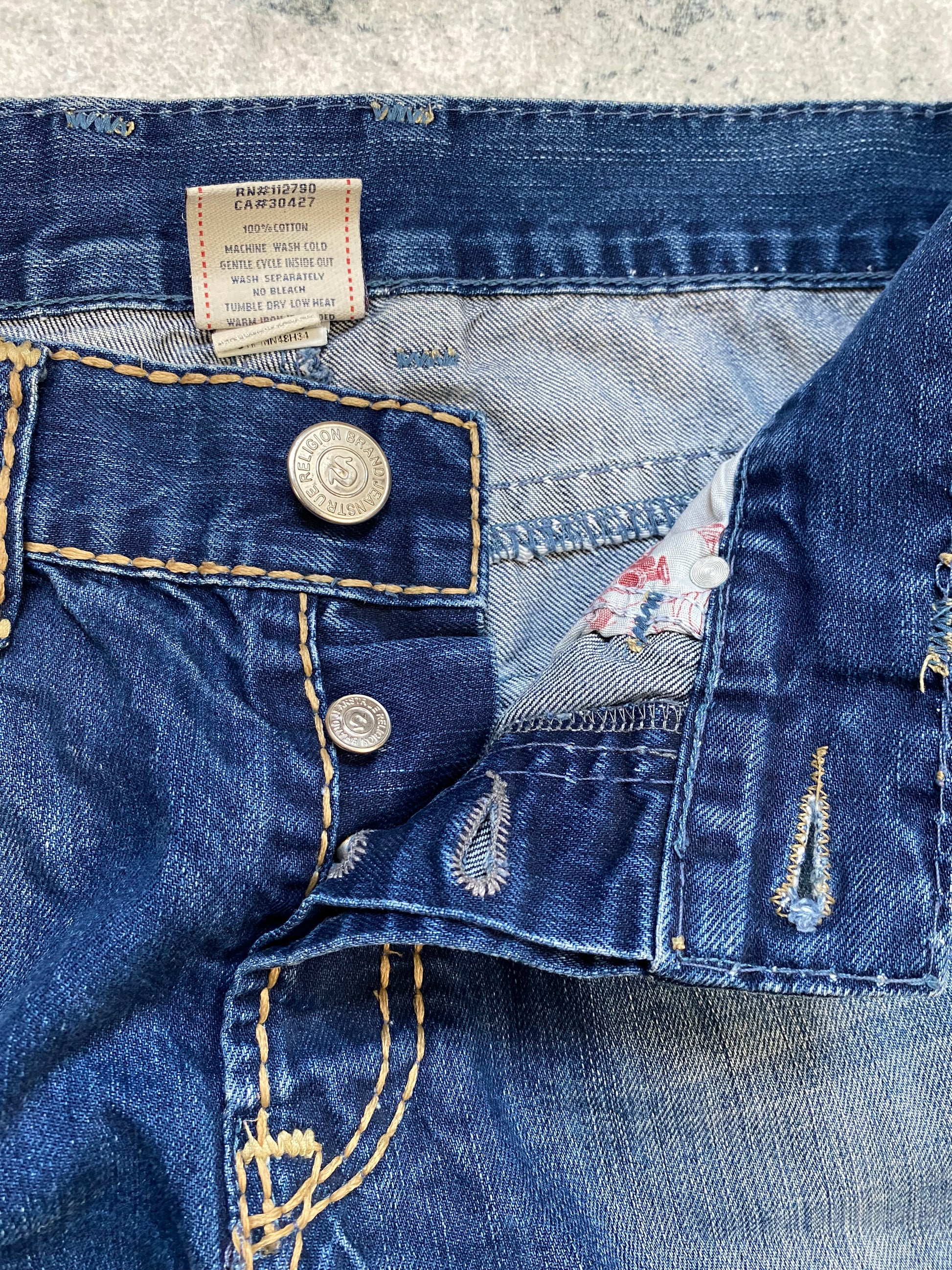 True Religion USA Bootcut Jeans – Y2K Archive – Deep Blue Wash – Size 34