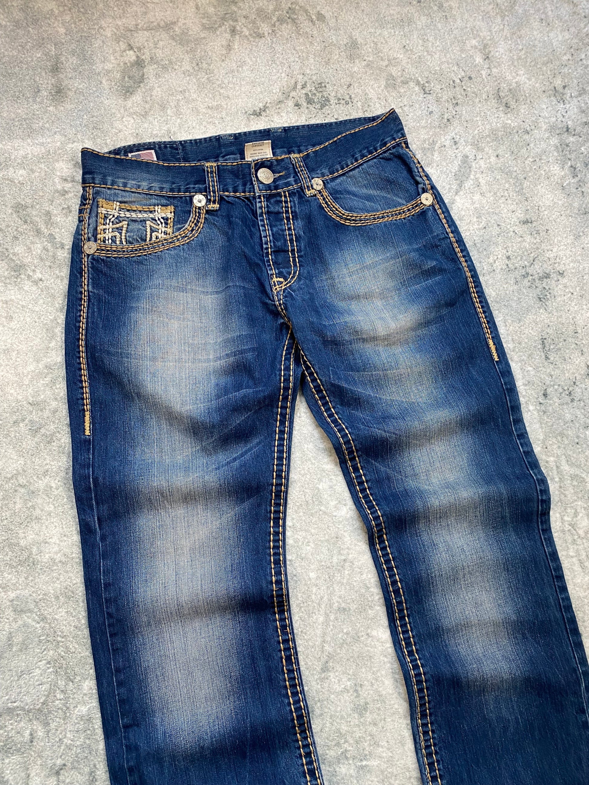 True Religion USA Bootcut Jeans – Y2K Archive – Deep Blue Wash – Size 34