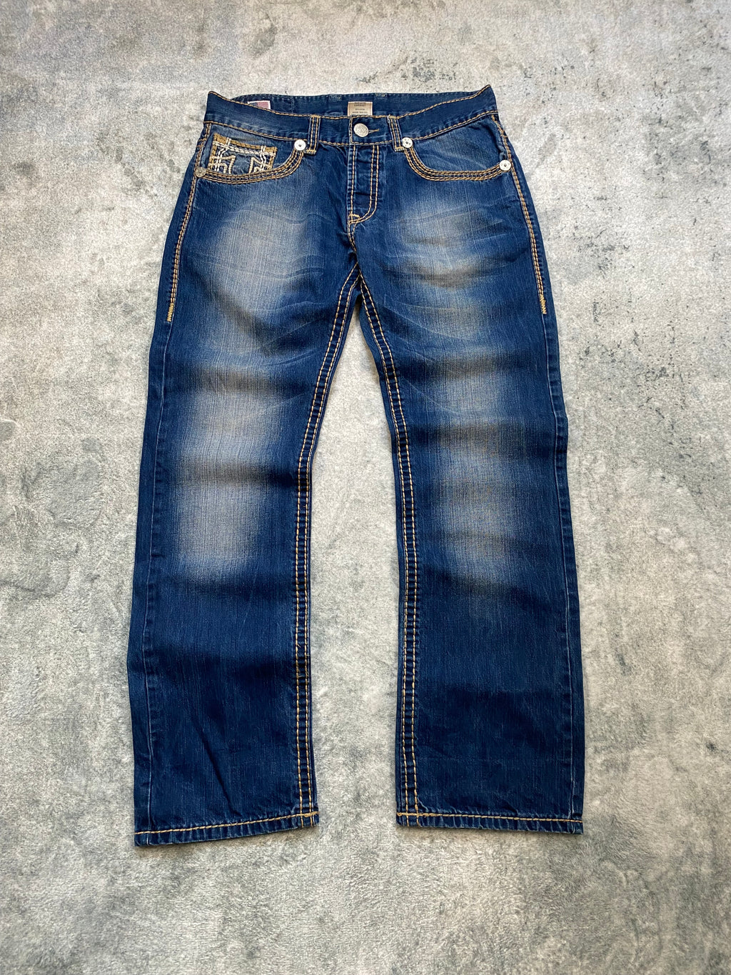 True Religion USA Bootcut Jeans – Y2K Archive – Deep Blue Wash – Size 34
