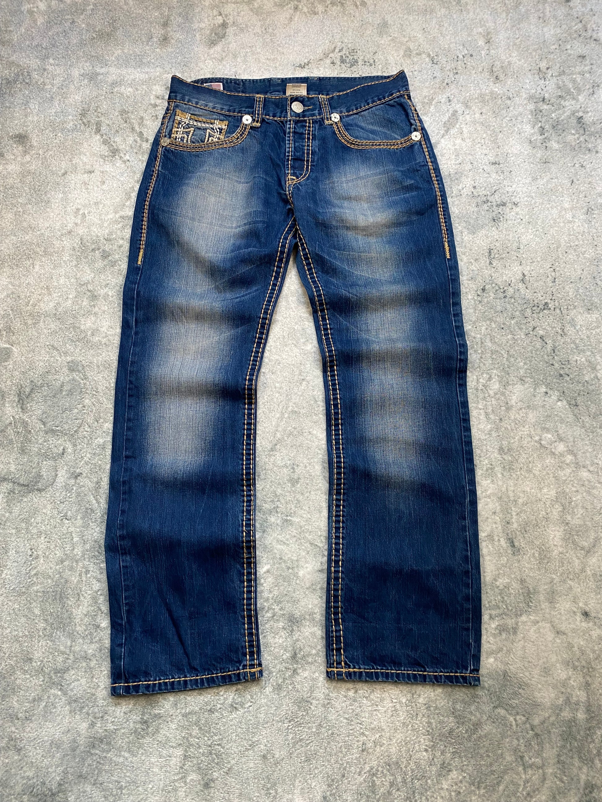 True Religion USA Bootcut Jeans – Y2K Archive – Deep Blue Wash – Size 34