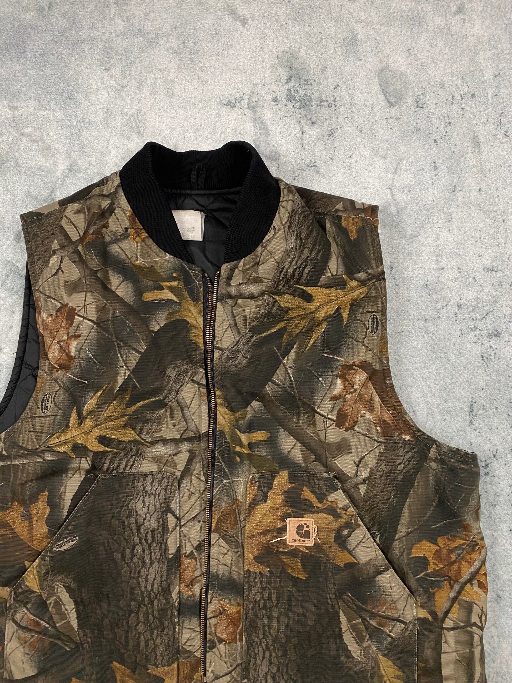 Carhartt x Realtree Camo Vest Vintage Quilted Lined Boxy Fit Size XL