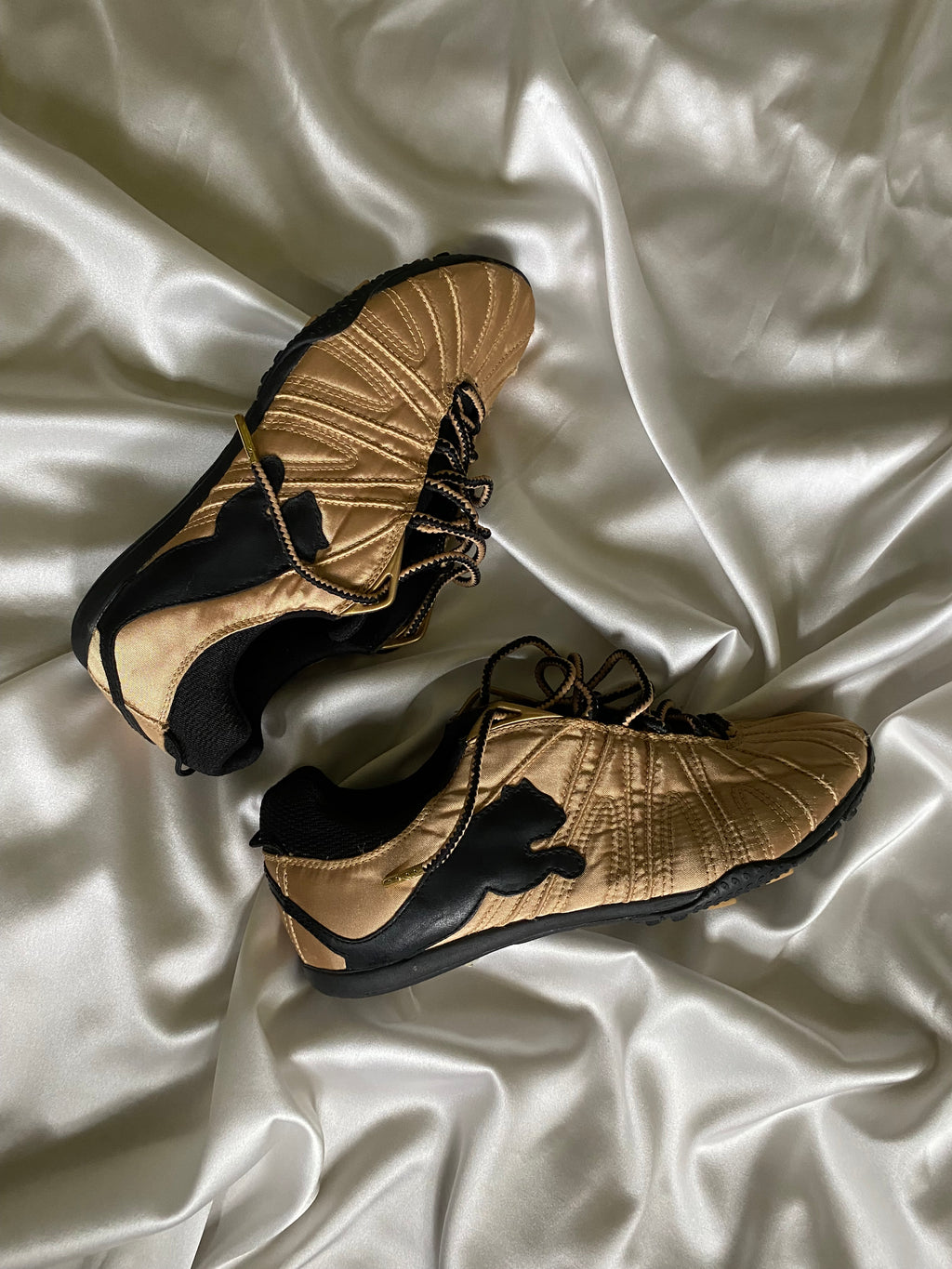 Golden Quilted PUMA speedcat – Size EU 38 – New Without Tags