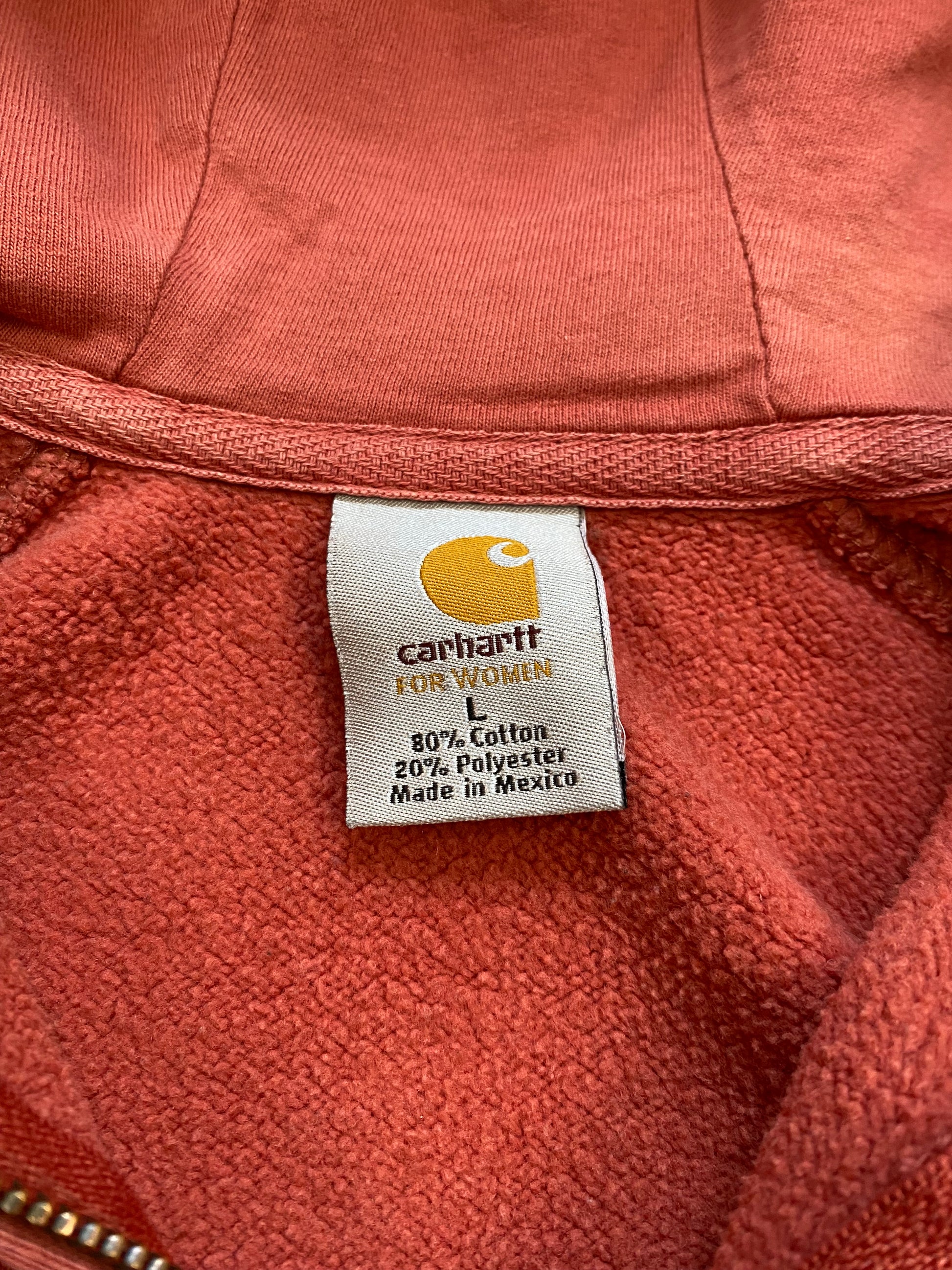 Carhartt Vintage Zip-Up Hoodie – Pink Rose – Women’s Size L