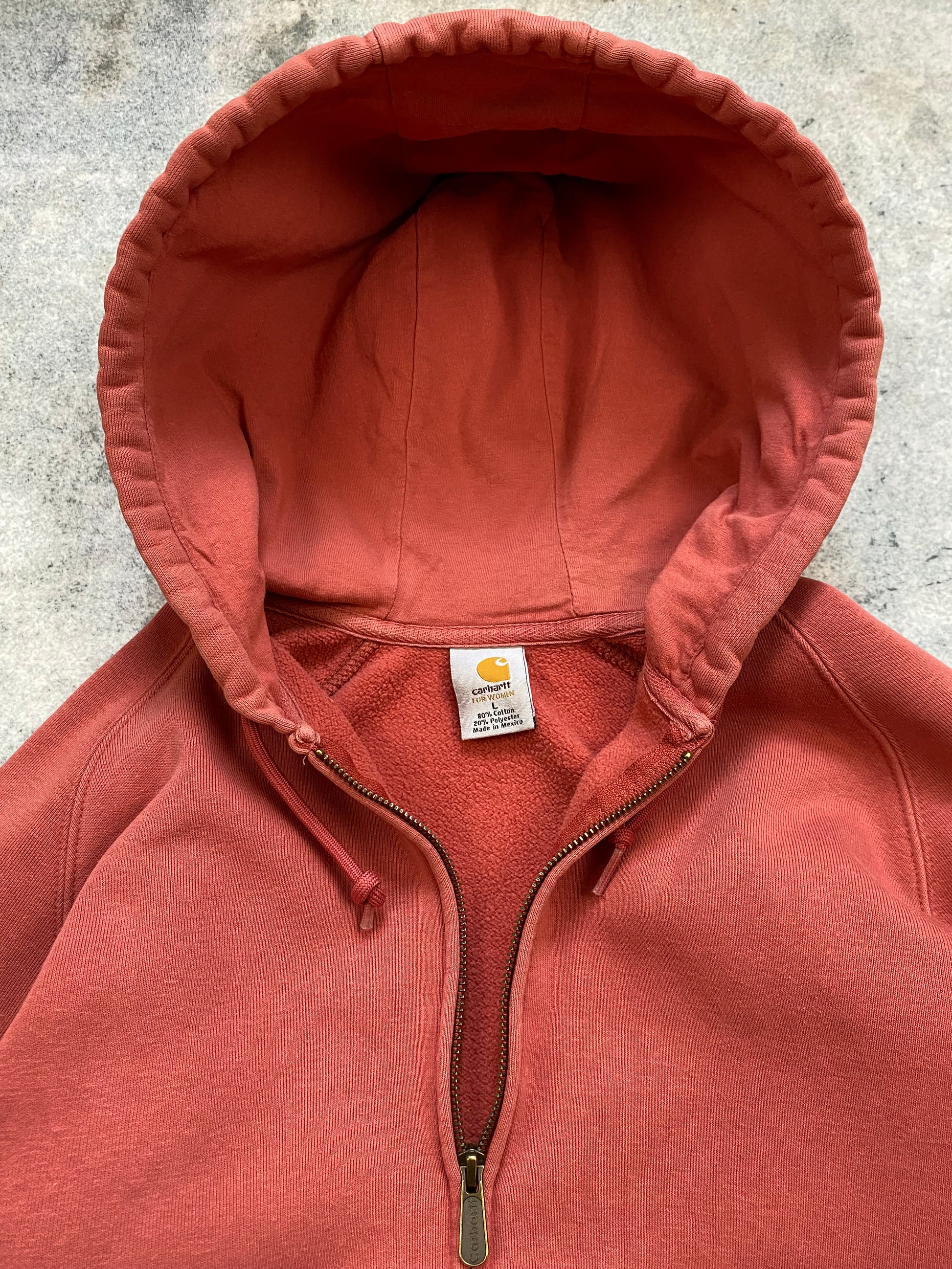 Carhartt Vintage Zip-Up Hoodie – Pink Rose – Women’s Size L