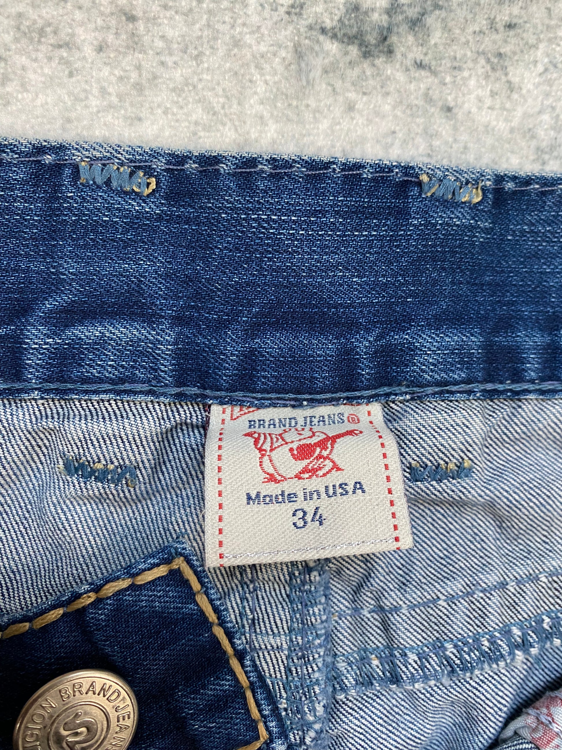 True Religion USA Bootcut Jeans – Y2K Archive – Deep Blue Wash – Size 34