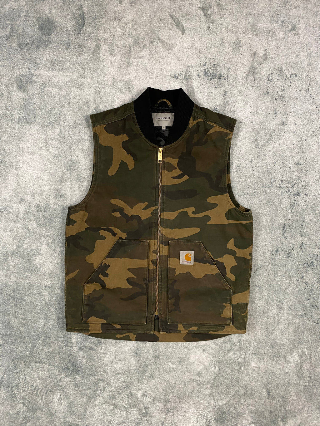 Carhartt Camouflage Vest – Workwear Archive – Lightly Insulated – Boxy Fit – Size M