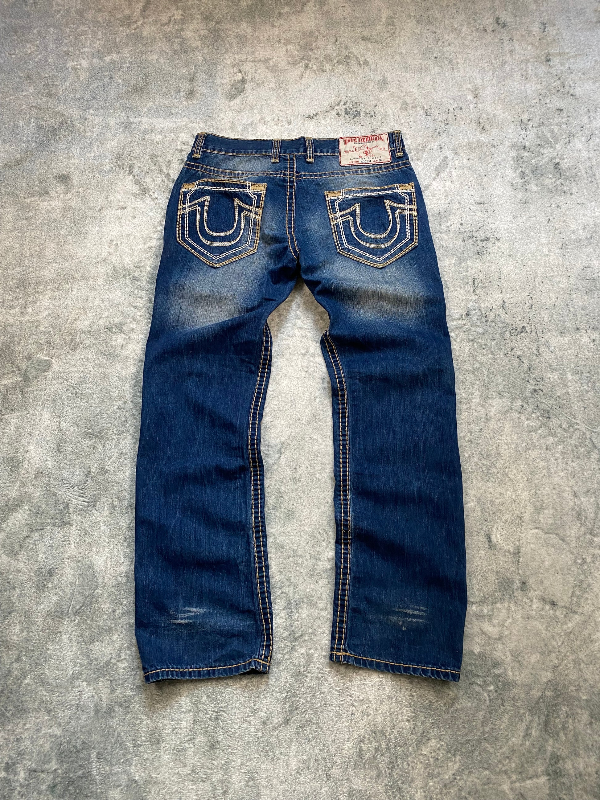 True Religion USA Bootcut Jeans – Y2K Archive – Deep Blue Wash – Size 34