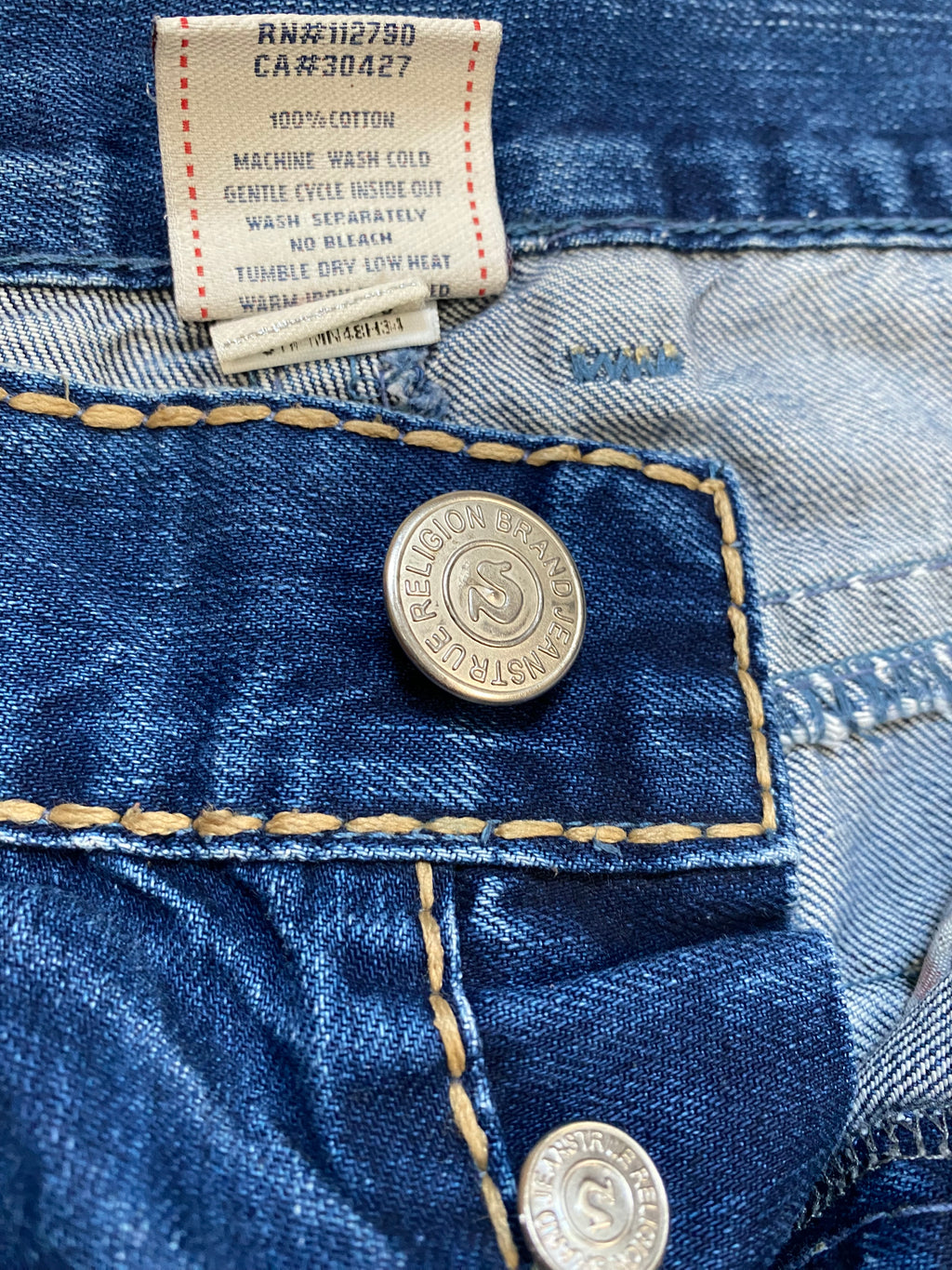 True Religion USA Bootcut Jeans – Y2K Archive – Deep Blue Wash – Size 34