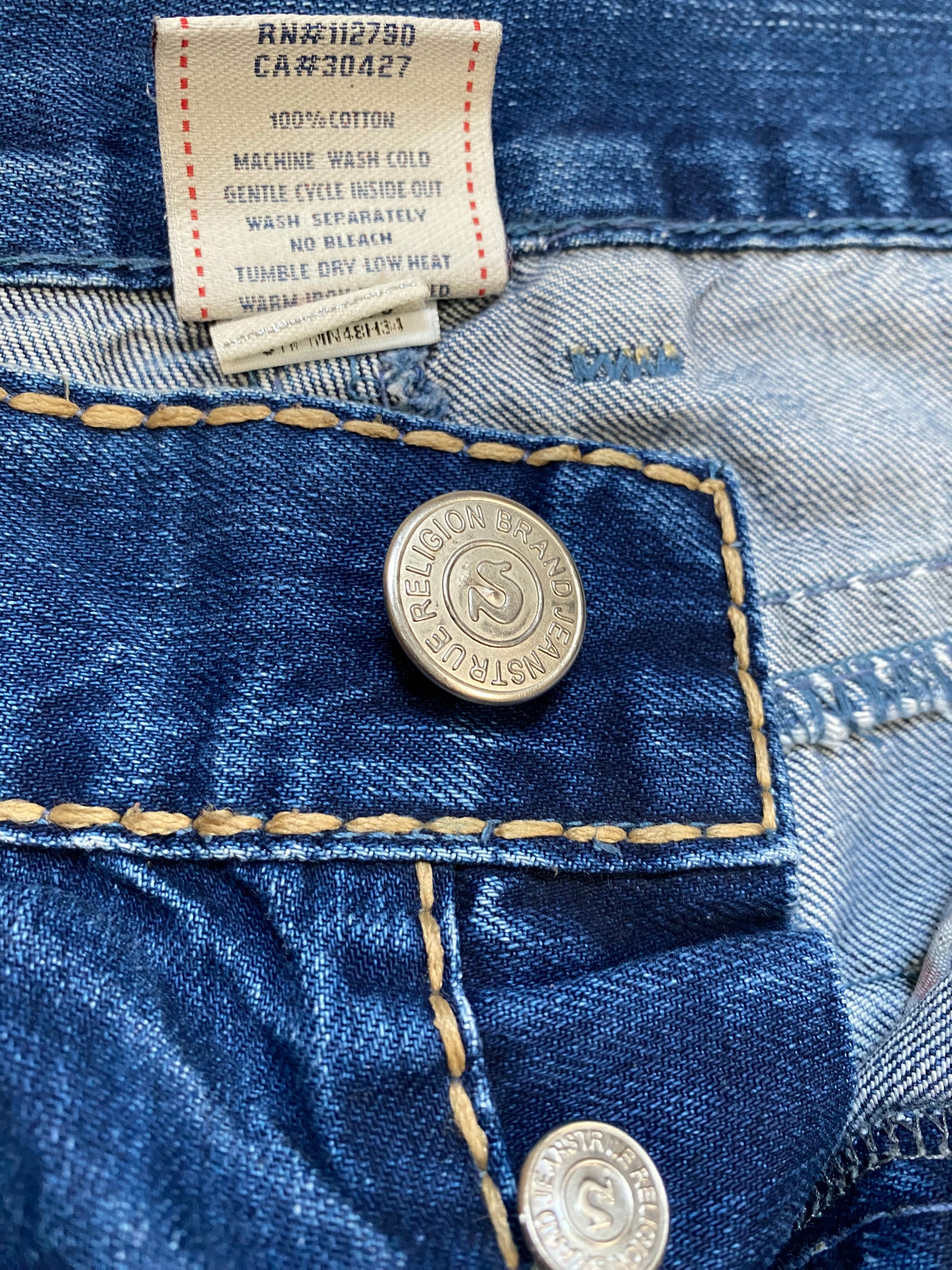 True Religion USA Bootcut Jeans – Y2K Archive – Deep Blue Wash – Size 34