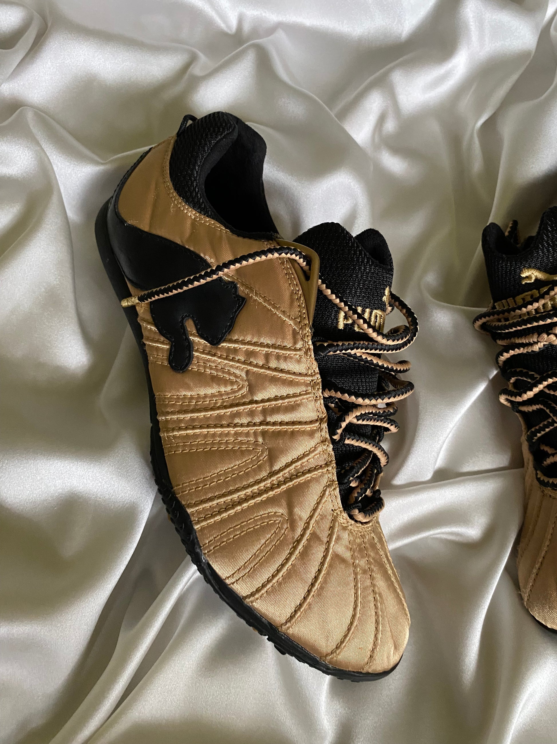 Golden Quilted PUMA speedcat – Size EU 38 – New Without Tags