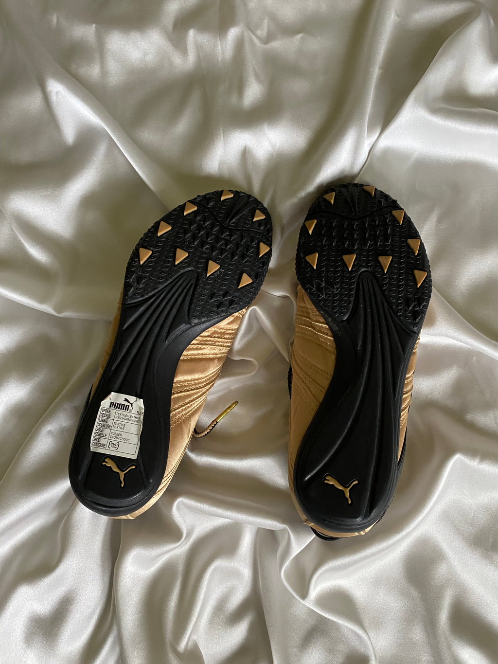 Golden Quilted PUMA speedcat – Size EU 38 – New Without Tags