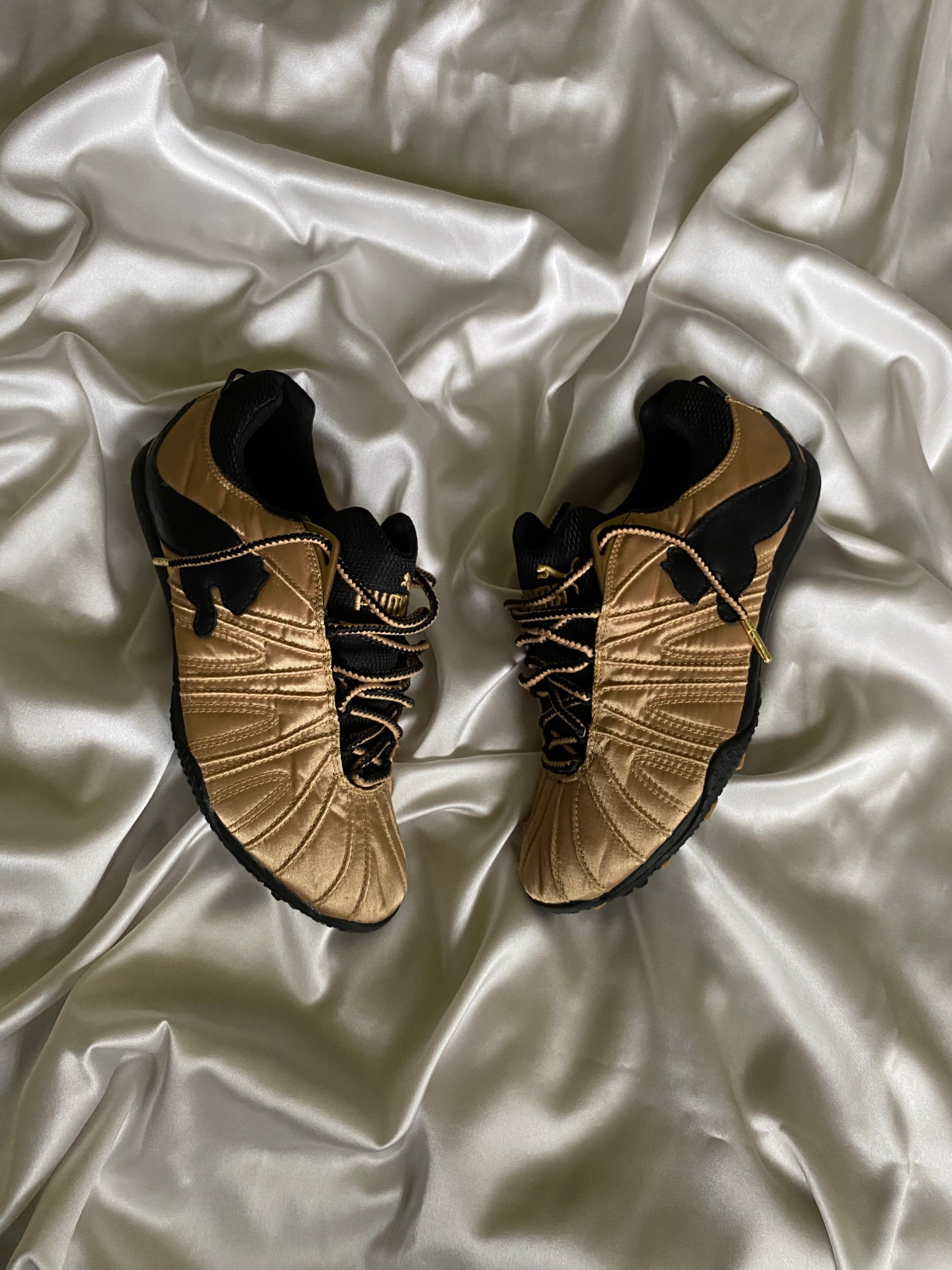 Golden Quilted PUMA speedcat – Size EU 38 – New Without Tags