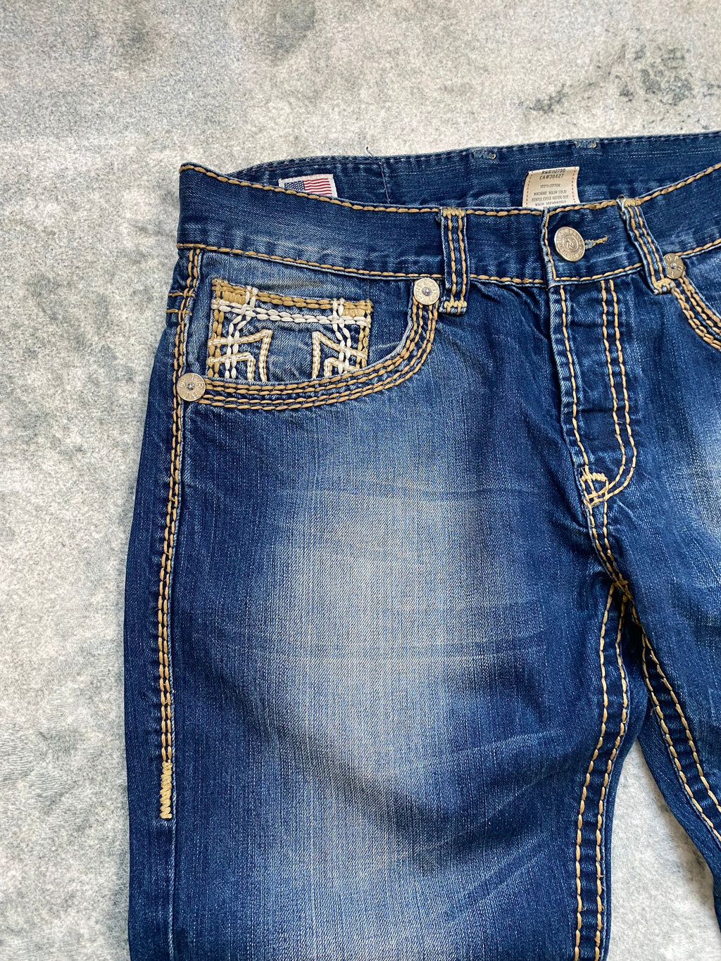 True Religion USA Bootcut Jeans – Y2K Archive – Deep Blue Wash – Size 34
