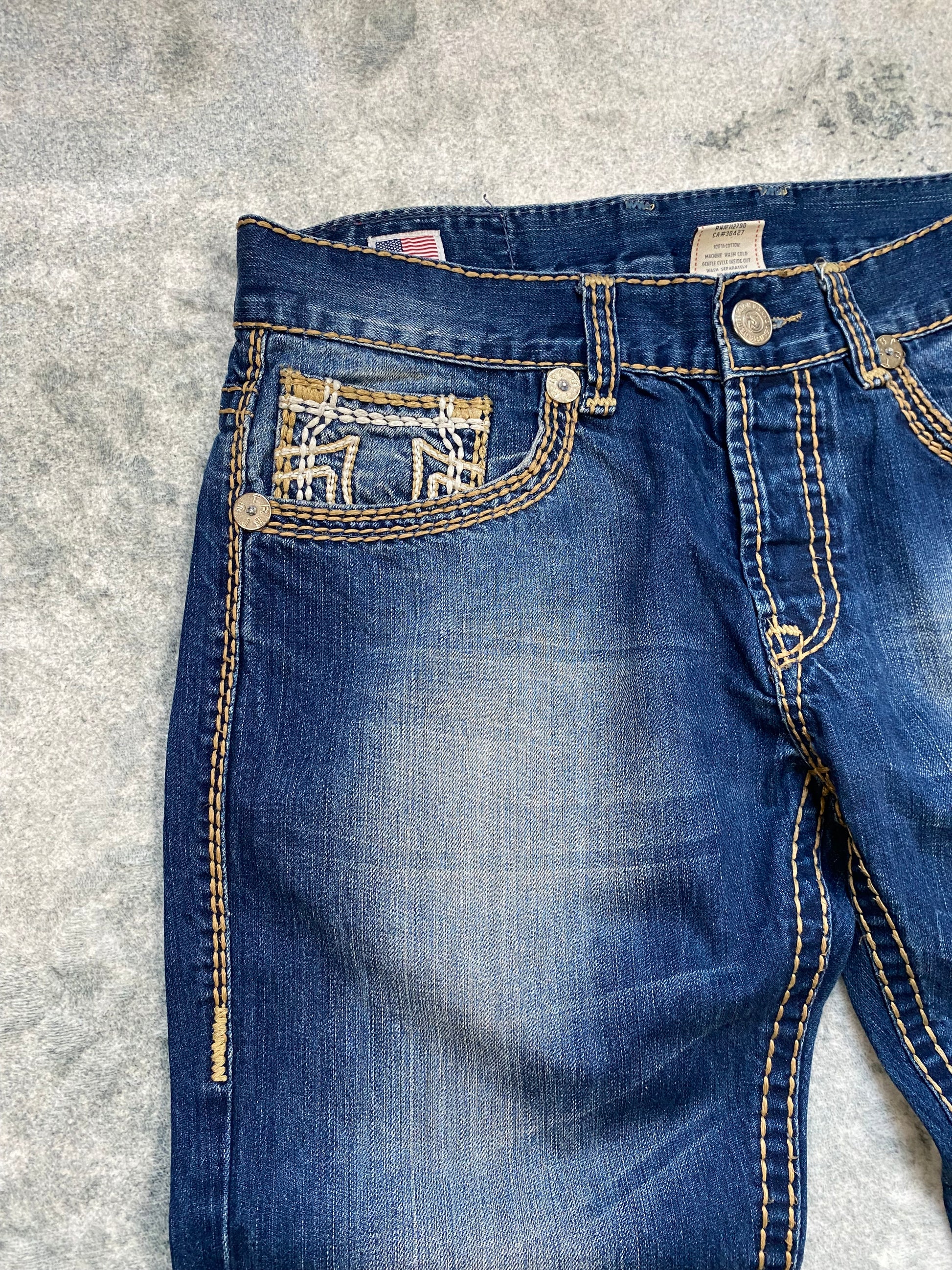 True Religion USA Bootcut Jeans – Y2K Archive – Deep Blue Wash – Size 34