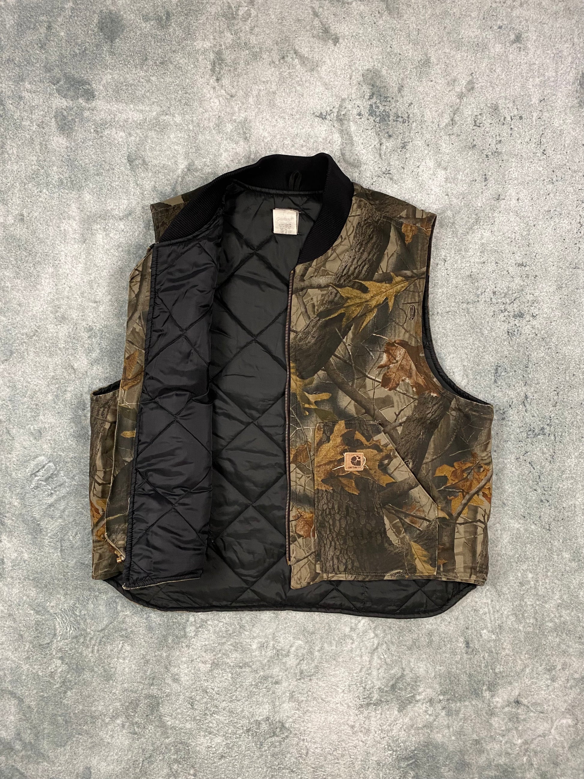 Carhartt x Realtree Camo Vest Vintage Quilted Lined Boxy Fit Size XL