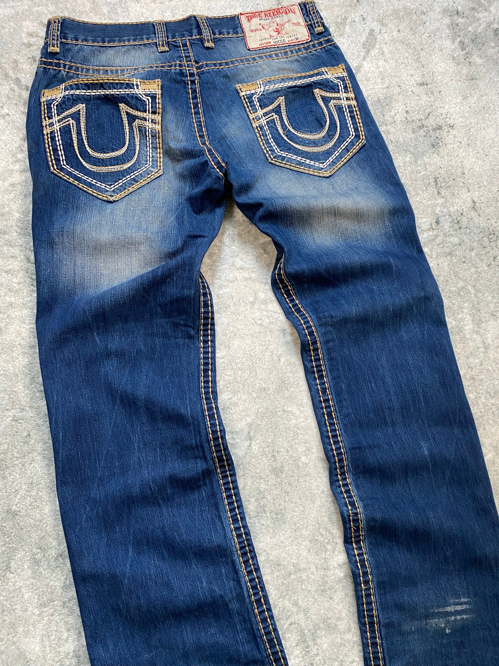 True Religion USA Bootcut Jeans – Y2K Archive – Deep Blue Wash – Size 34