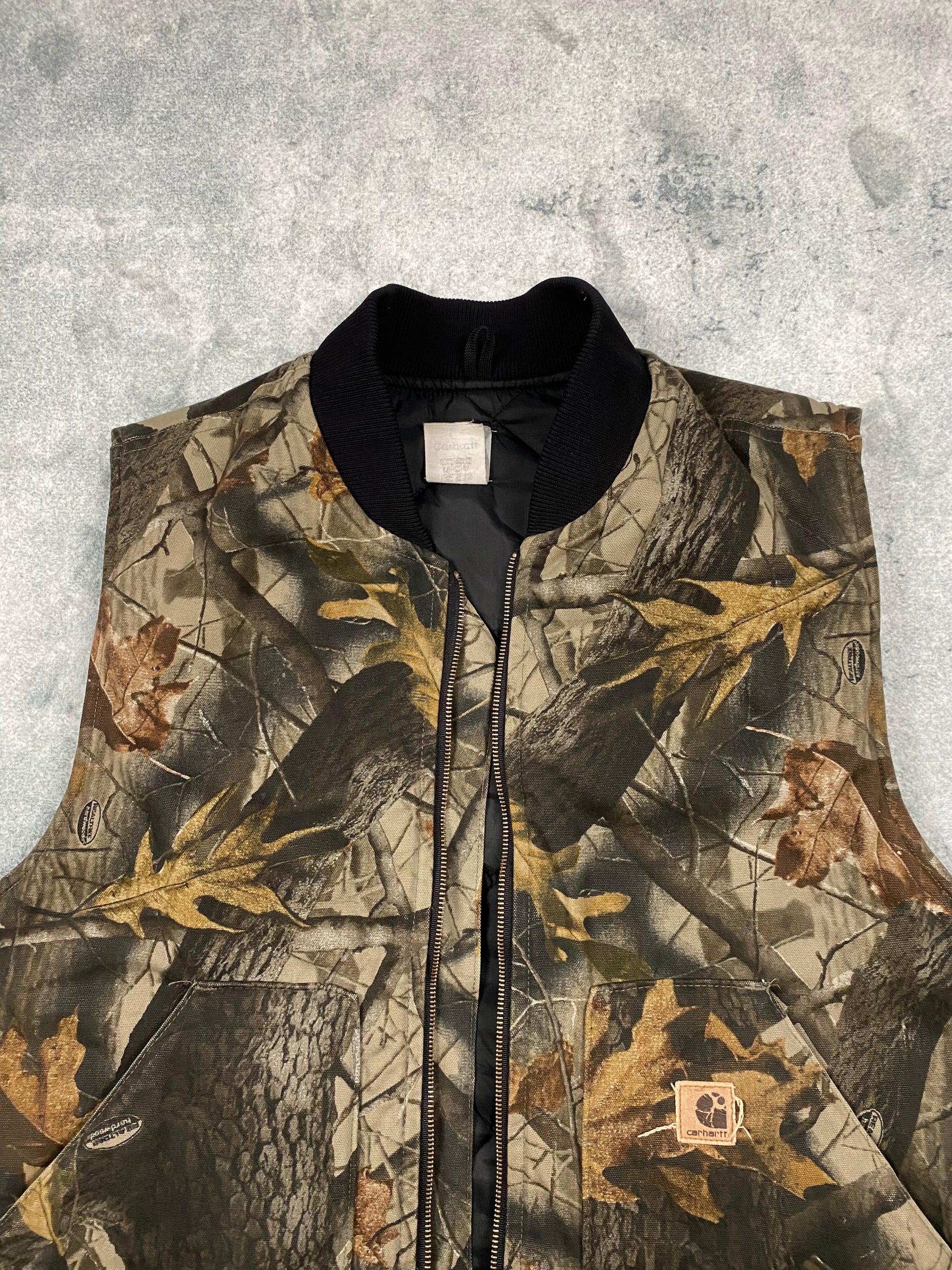 Carhartt x Realtree Camo Vest Vintage Quilted Lined Boxy Fit Size XL