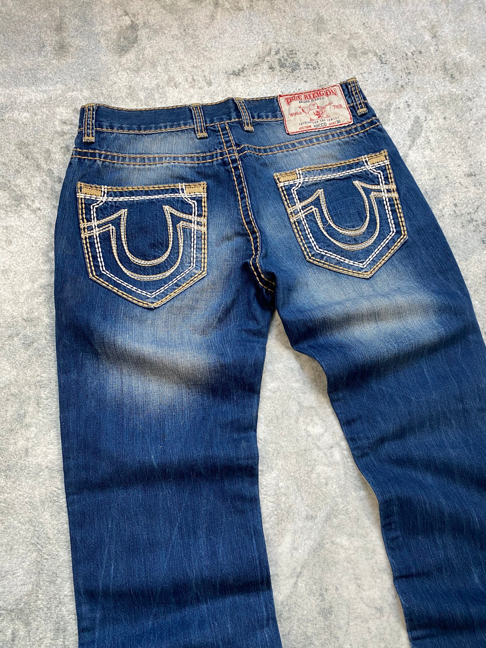 True Religion USA Bootcut Jeans – Y2K Archive – Deep Blue Wash – Size 34