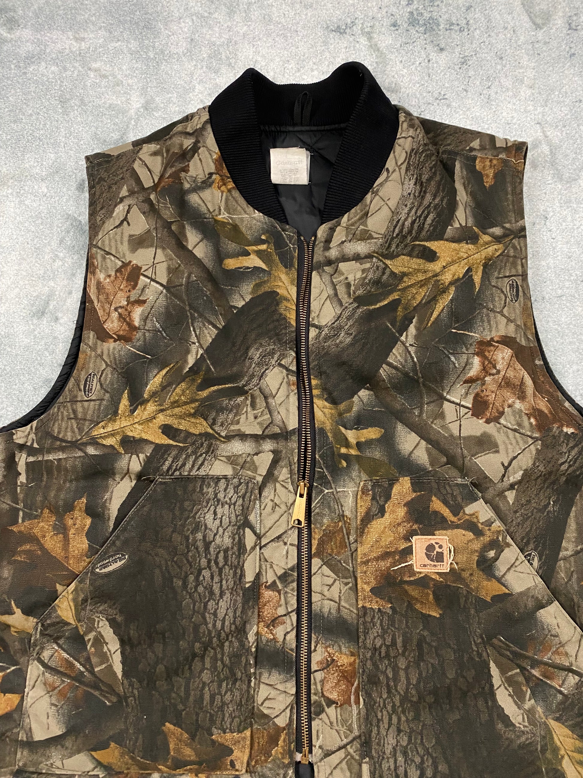 Carhartt x Realtree Camo Vest Vintage Quilted Lined Boxy Fit Size XL