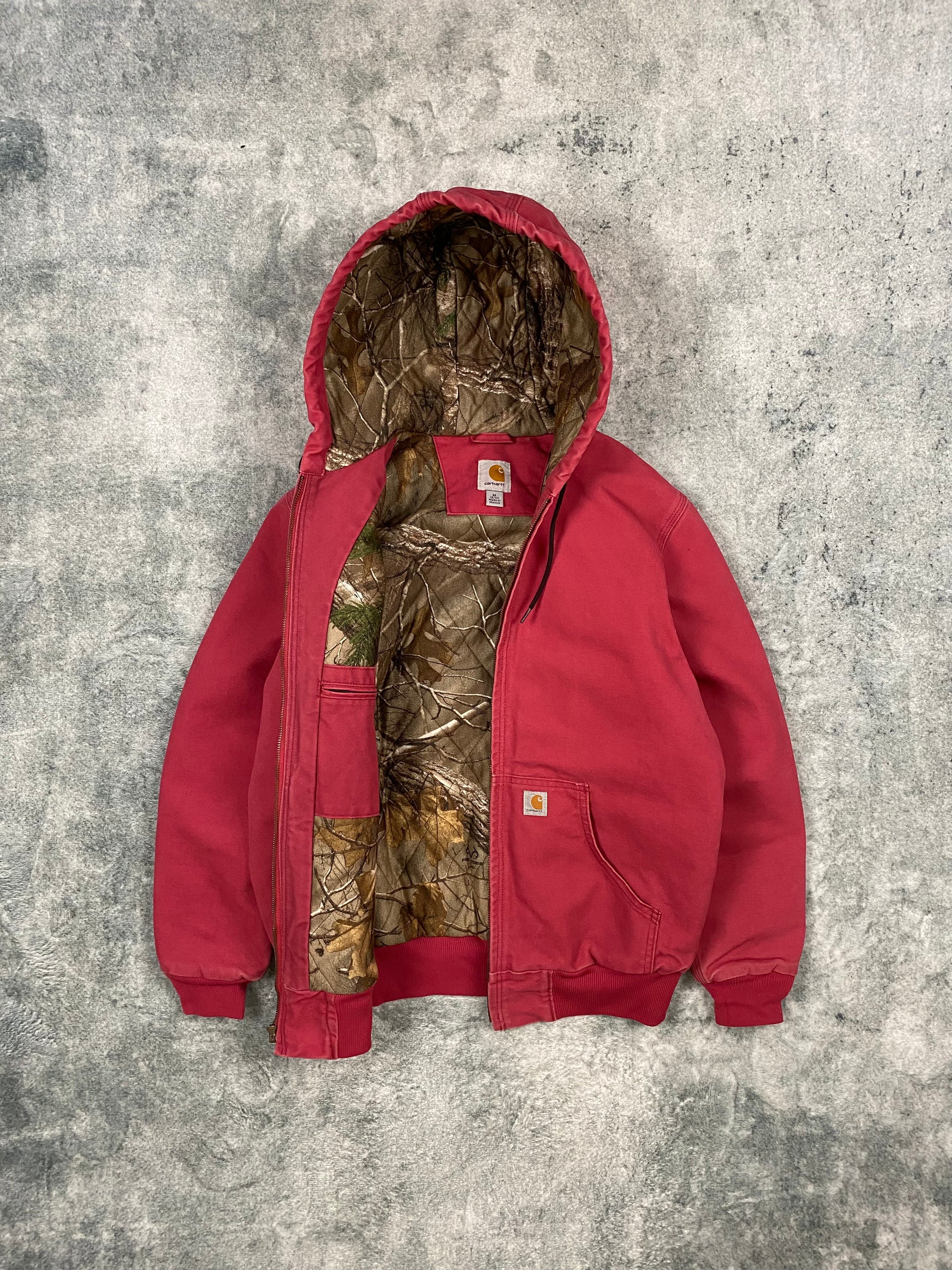Carhartt Vintage Women's Active Jacket Camo Lined Pink Size M