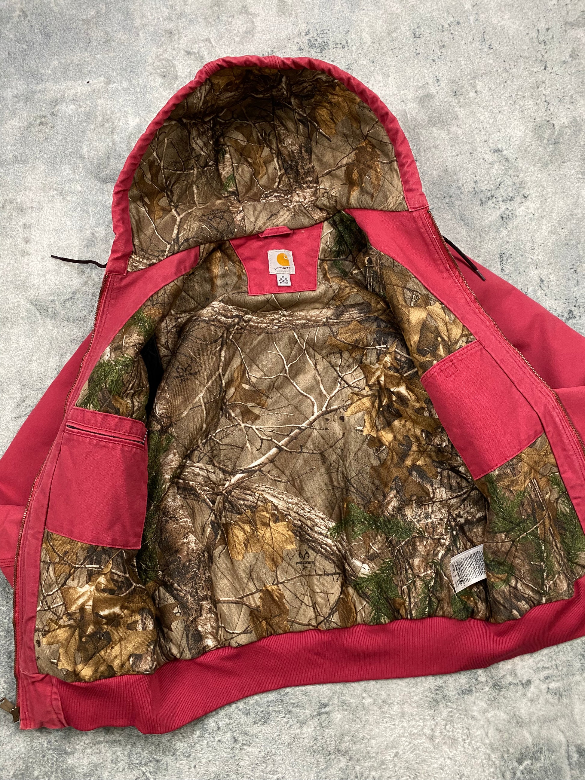 Carhartt Vintage Women's Active Jacket Camo Lined Pink Size M
