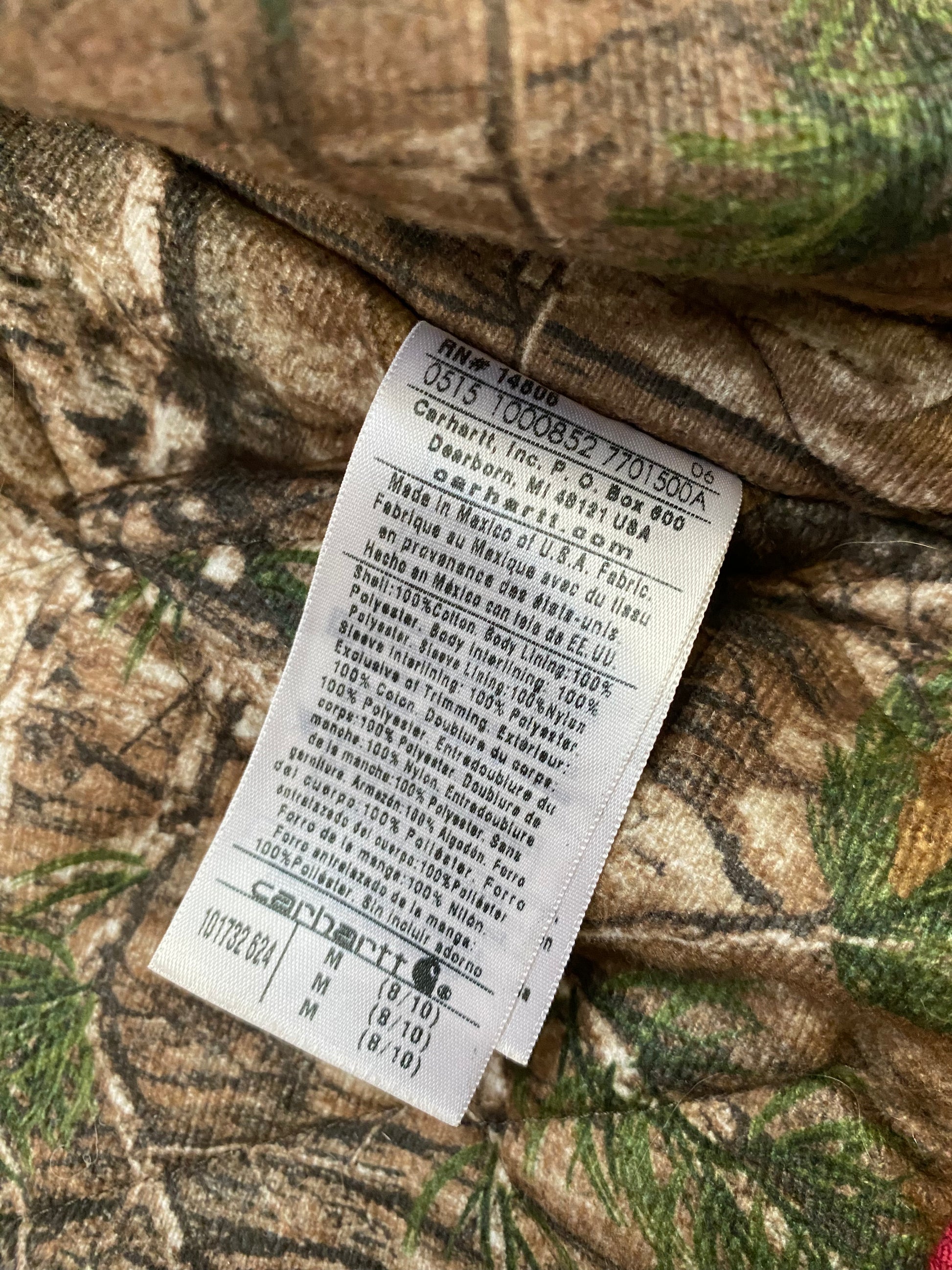 Carhartt Vintage Women's Active Jacket Camo Lined Pink Size M