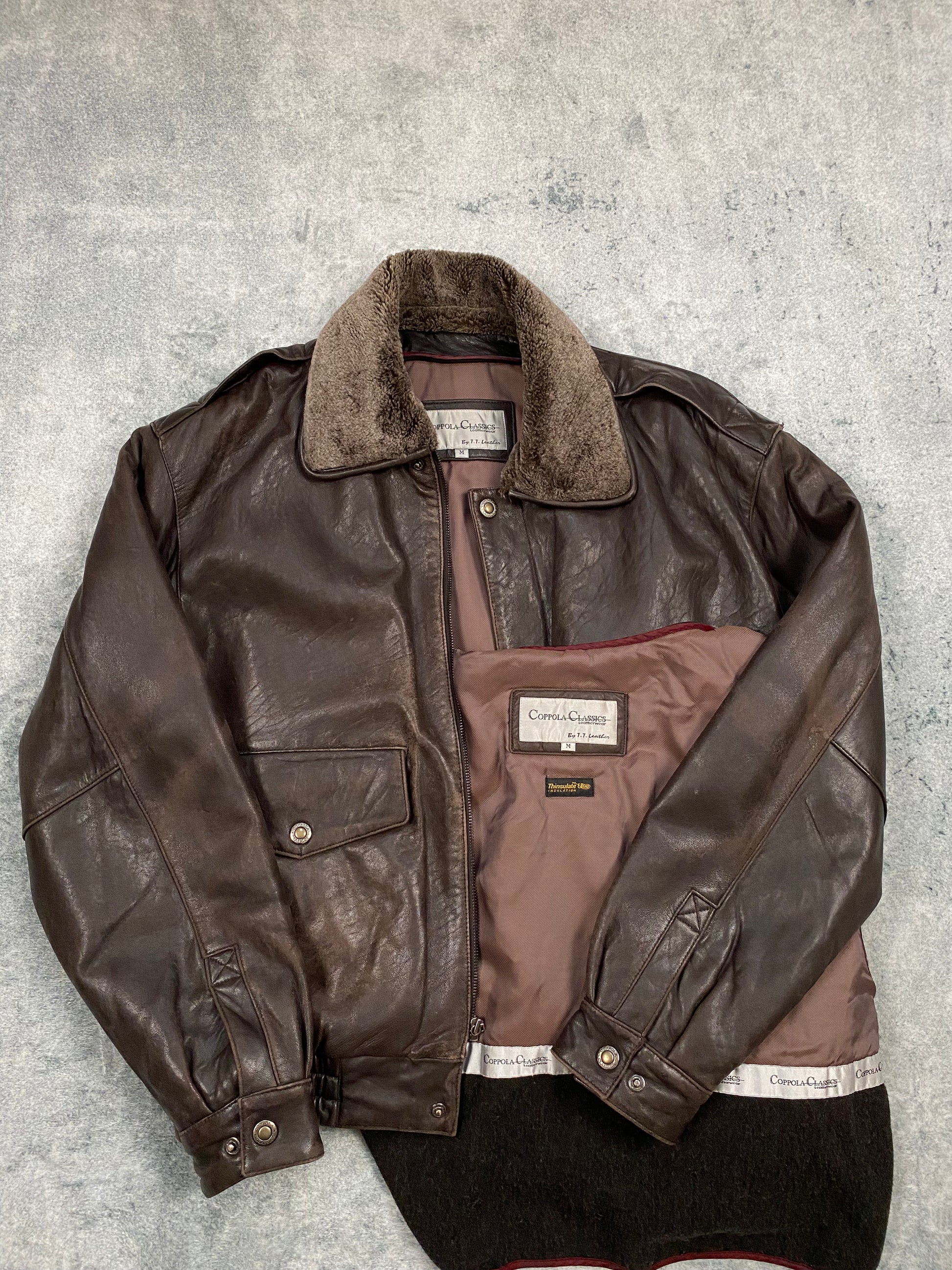 Premium Vintage Genuine Leather Jacket – Brown – Removable Lining & Collar – Boxy Fit – Size M (fits L)