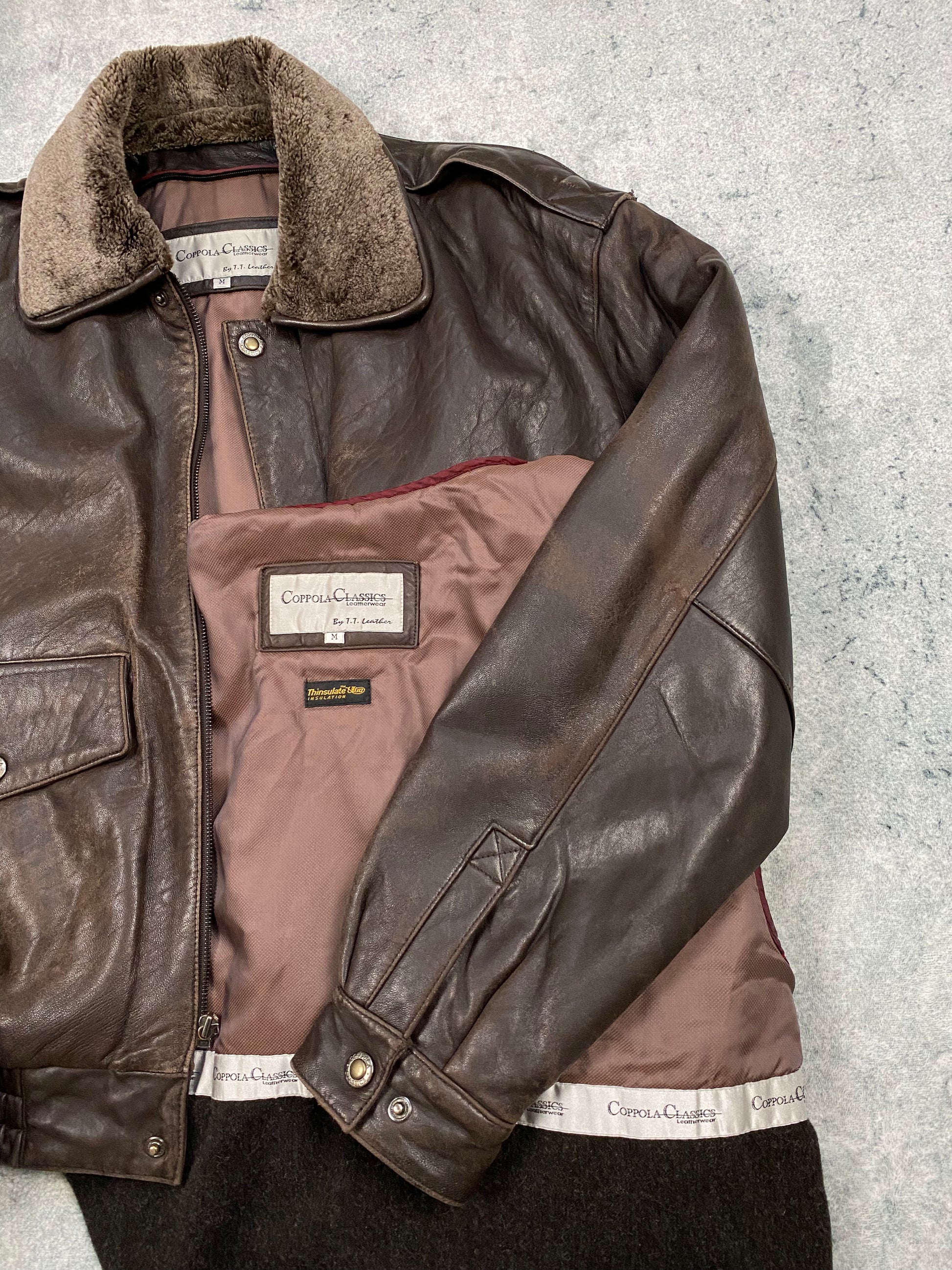 Premium Vintage Genuine Leather Jacket – Brown – Removable Lining & Collar – Boxy Fit – Size M (fits L)