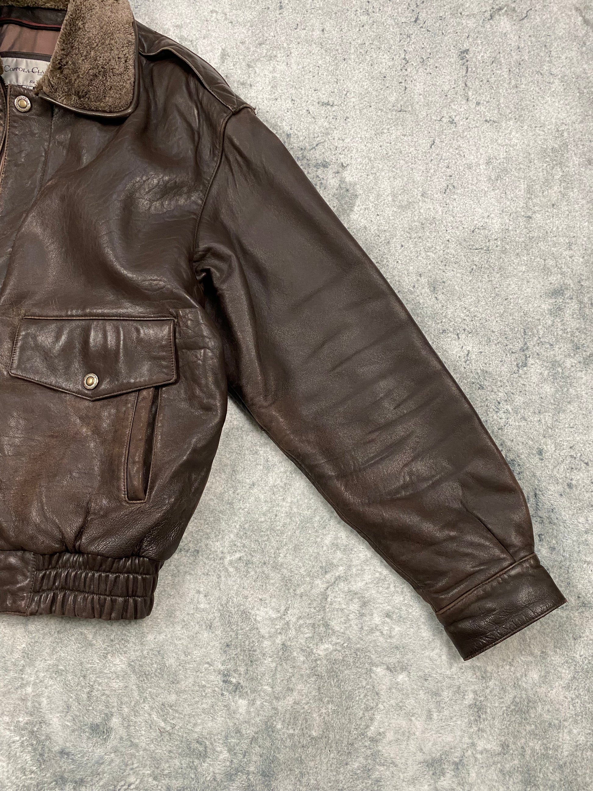 Premium Vintage Genuine Leather Jacket – Brown – Removable Lining & Collar – Boxy Fit – Size M (fits L)