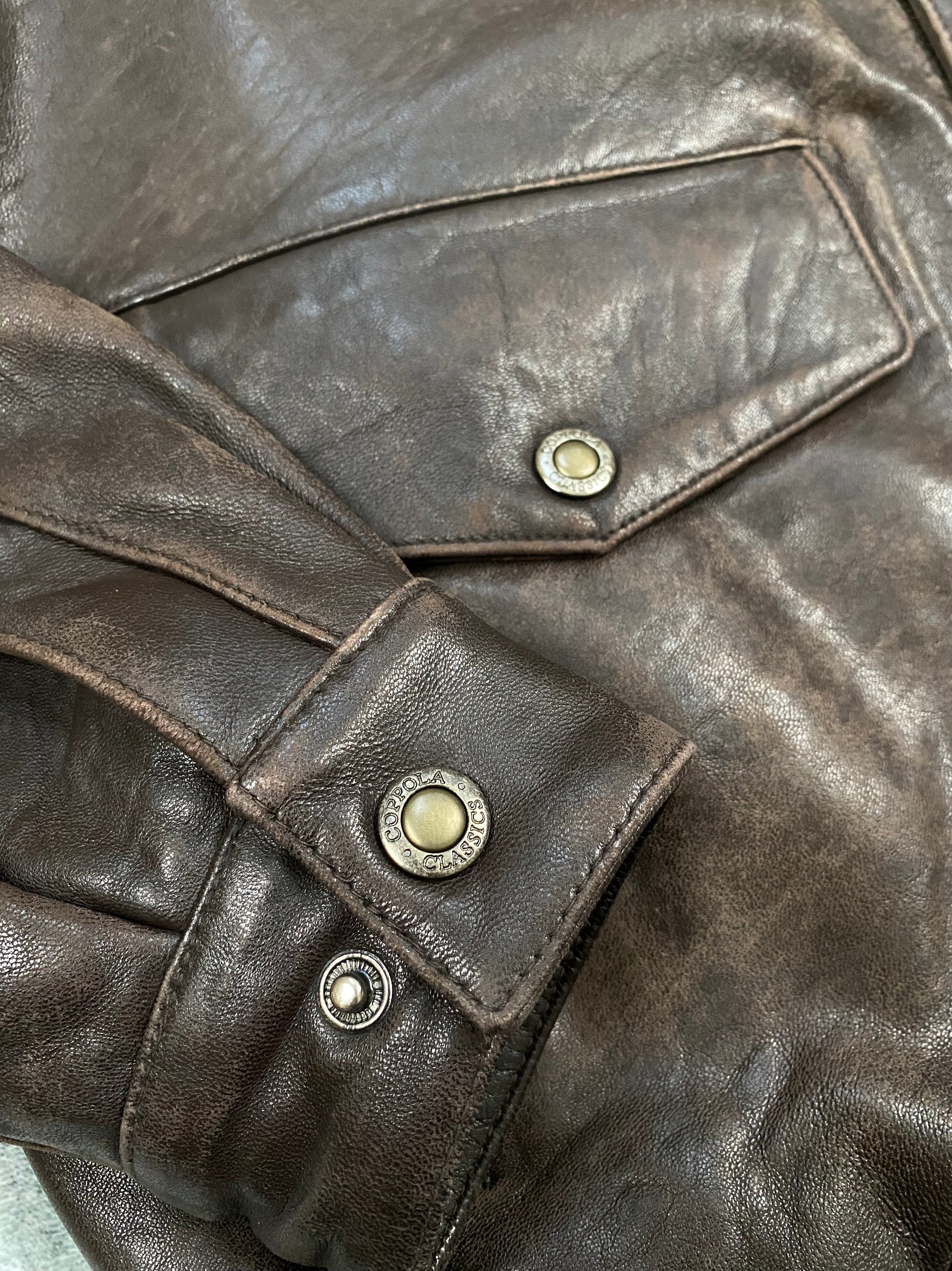 Premium Vintage Genuine Leather Jacket – Brown – Removable Lining & Collar – Boxy Fit – Size M (fits L)