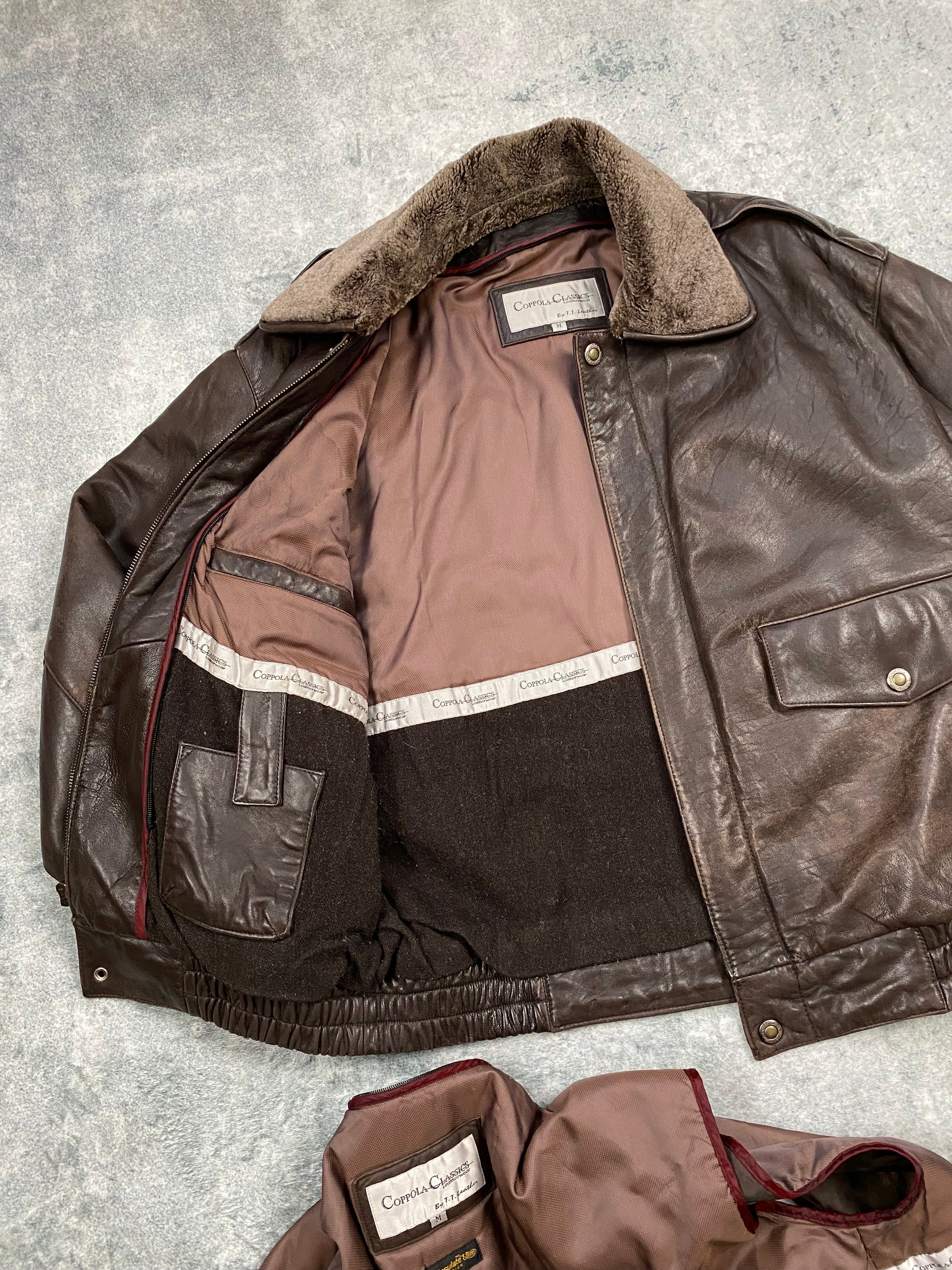 Premium Vintage Genuine Leather Jacket – Brown – Removable Lining & Collar – Boxy Fit – Size M (fits L)