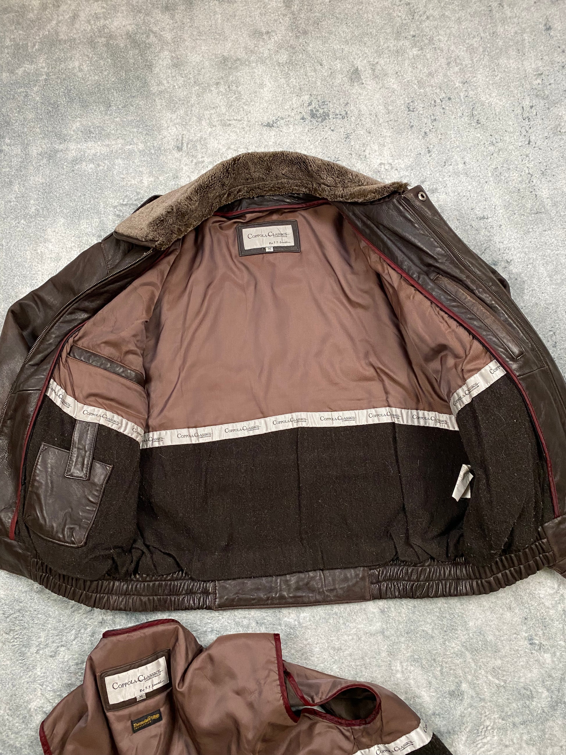 Premium Vintage Genuine Leather Jacket – Brown – Removable Lining & Collar – Boxy Fit – Size M (fits L)